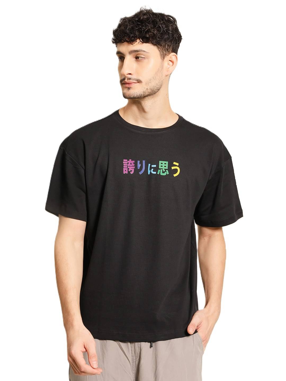 Bene Kleed Unisex Black Pride Printed Pure Cotton Oversized Tshirt Bene Kleed Unisex Black Pride Printed Pure Cotton Oversized Tshirt