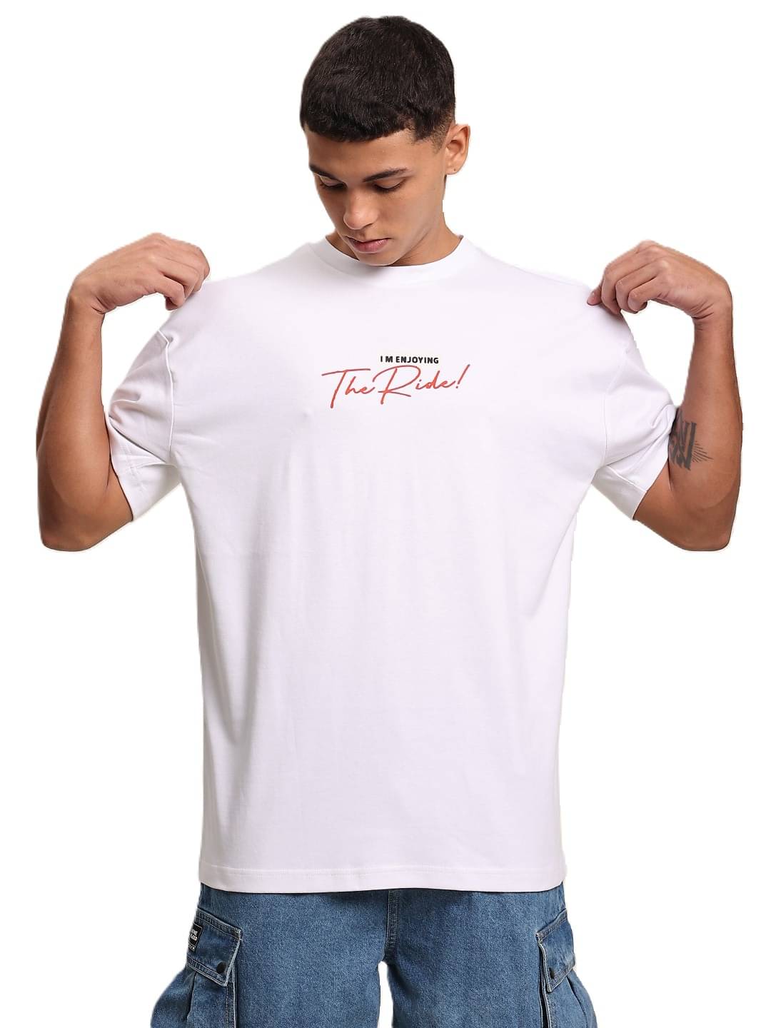     			Bene Kleed Men Graphic Printed Round Neck Cotton Oversized T-shirt