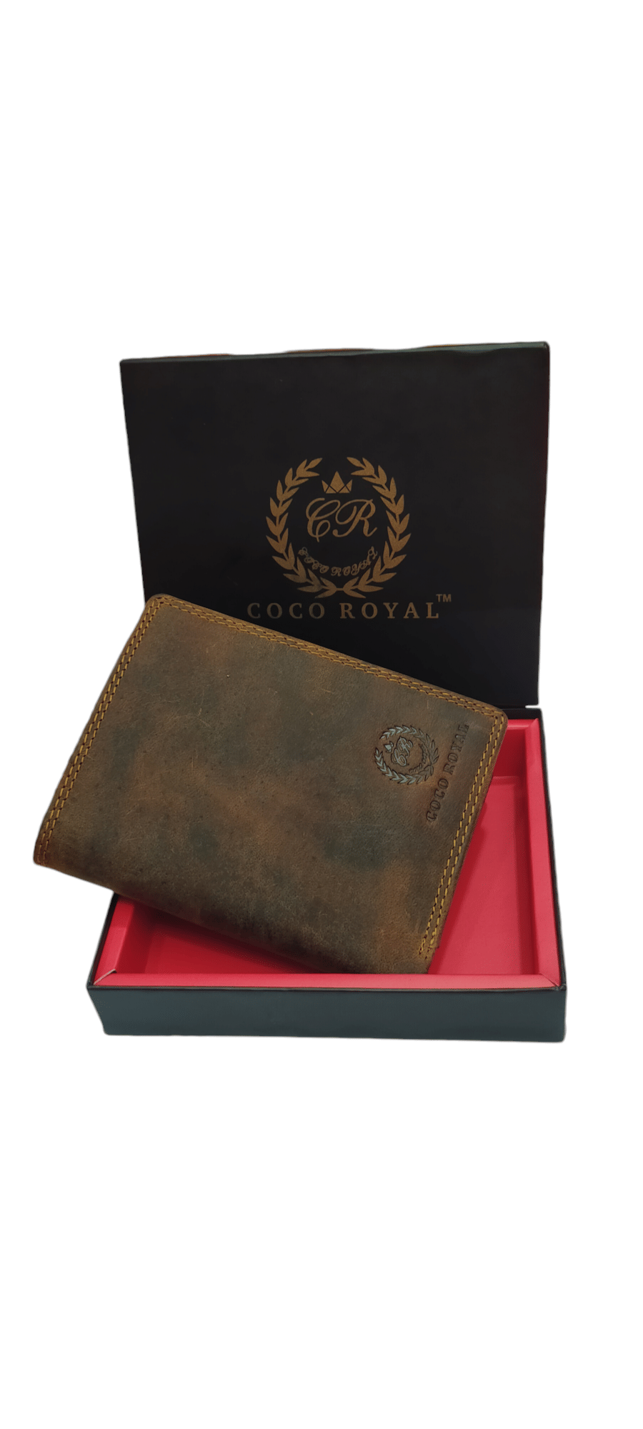     			COCO ROYAL 100% Leather Solid Men's Two Fold Wallet,Money Clipper With More Than 10 Slots For Card ( Mud Brown , Pack of 1 )