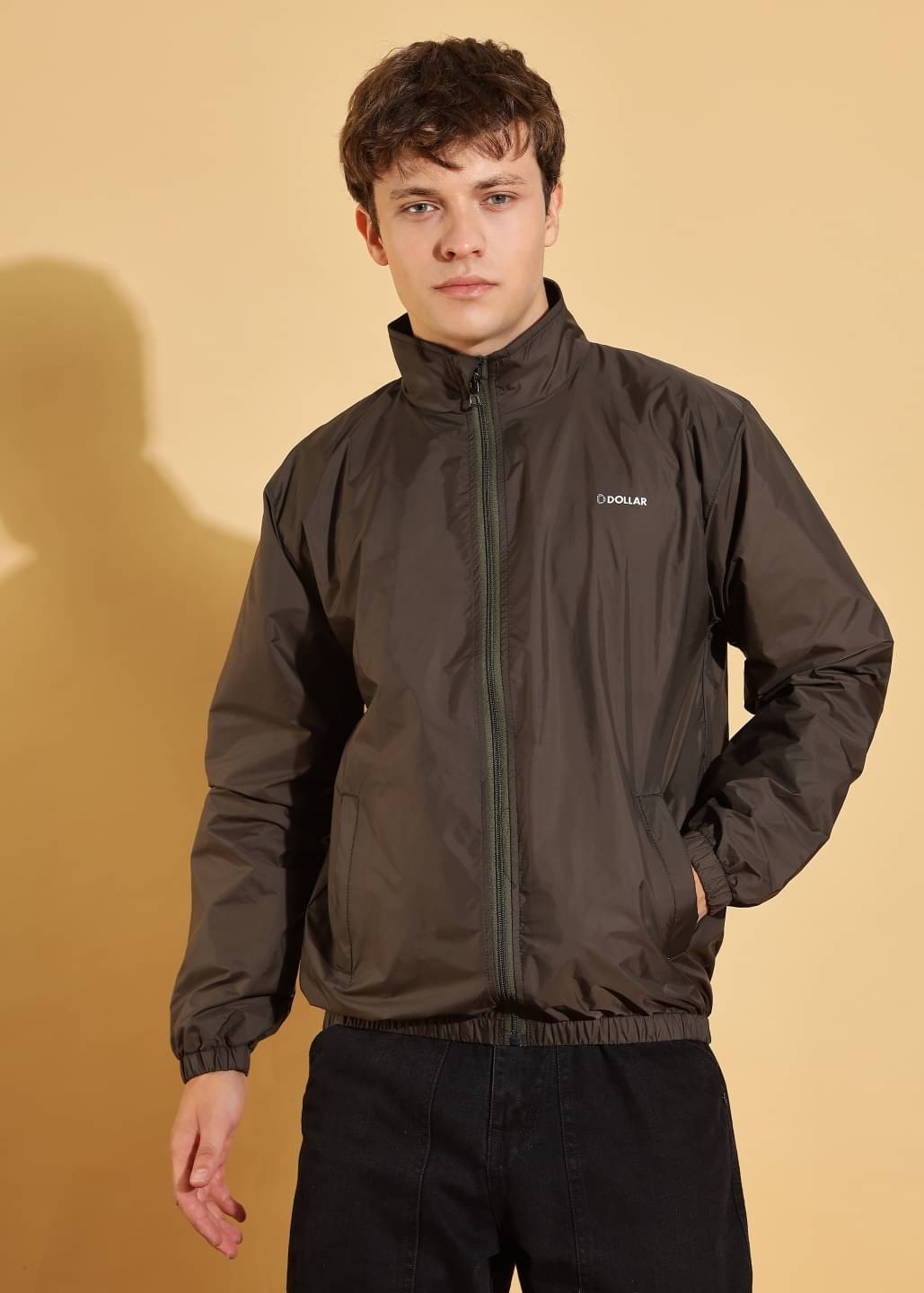     			Dollar Nylon Men's Windcheater Jacket - Olive ( Pack of 1 )