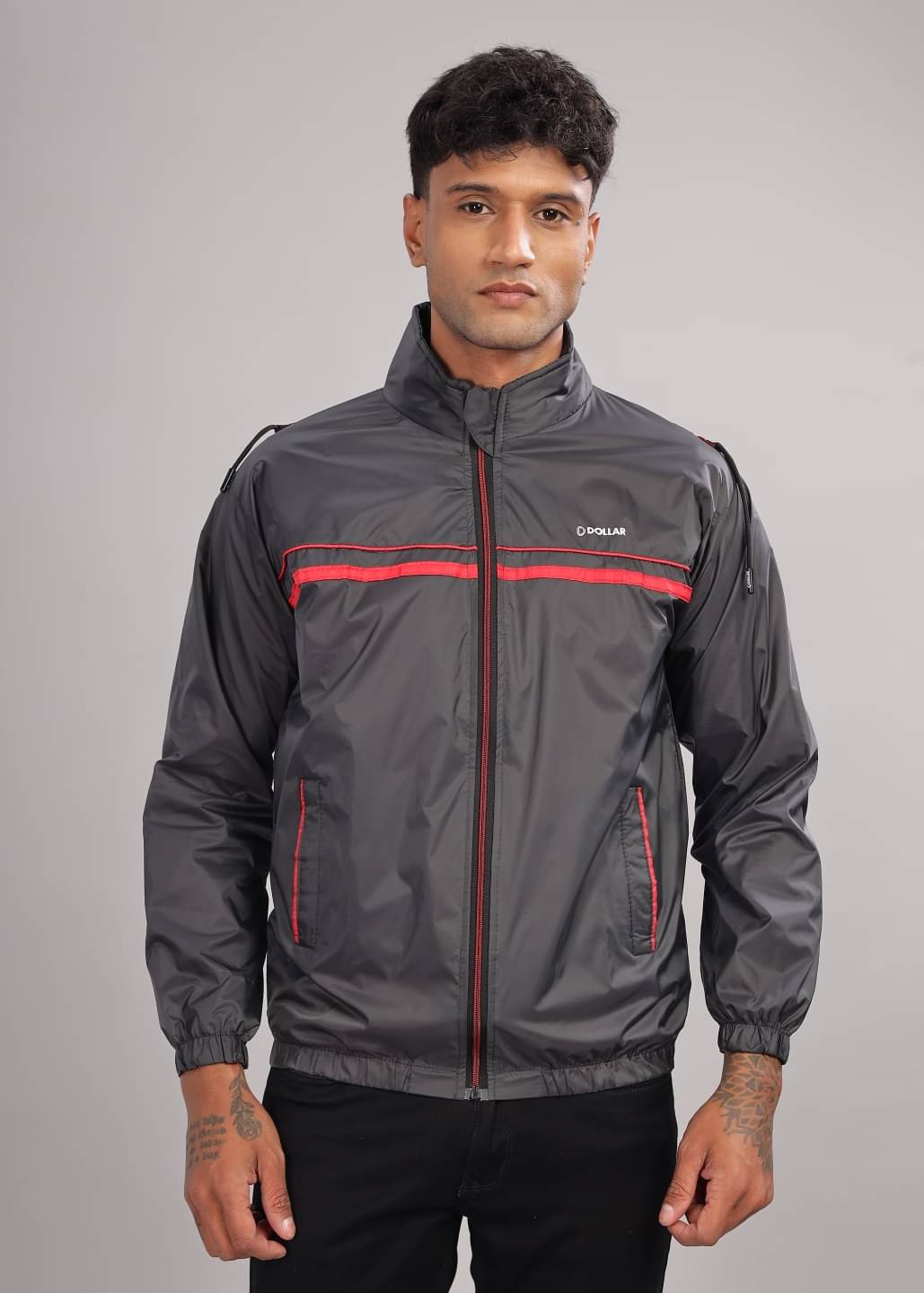     			Dollar Nylon Men's Windcheater Jacket - Charcoal ( Pack of 1 )