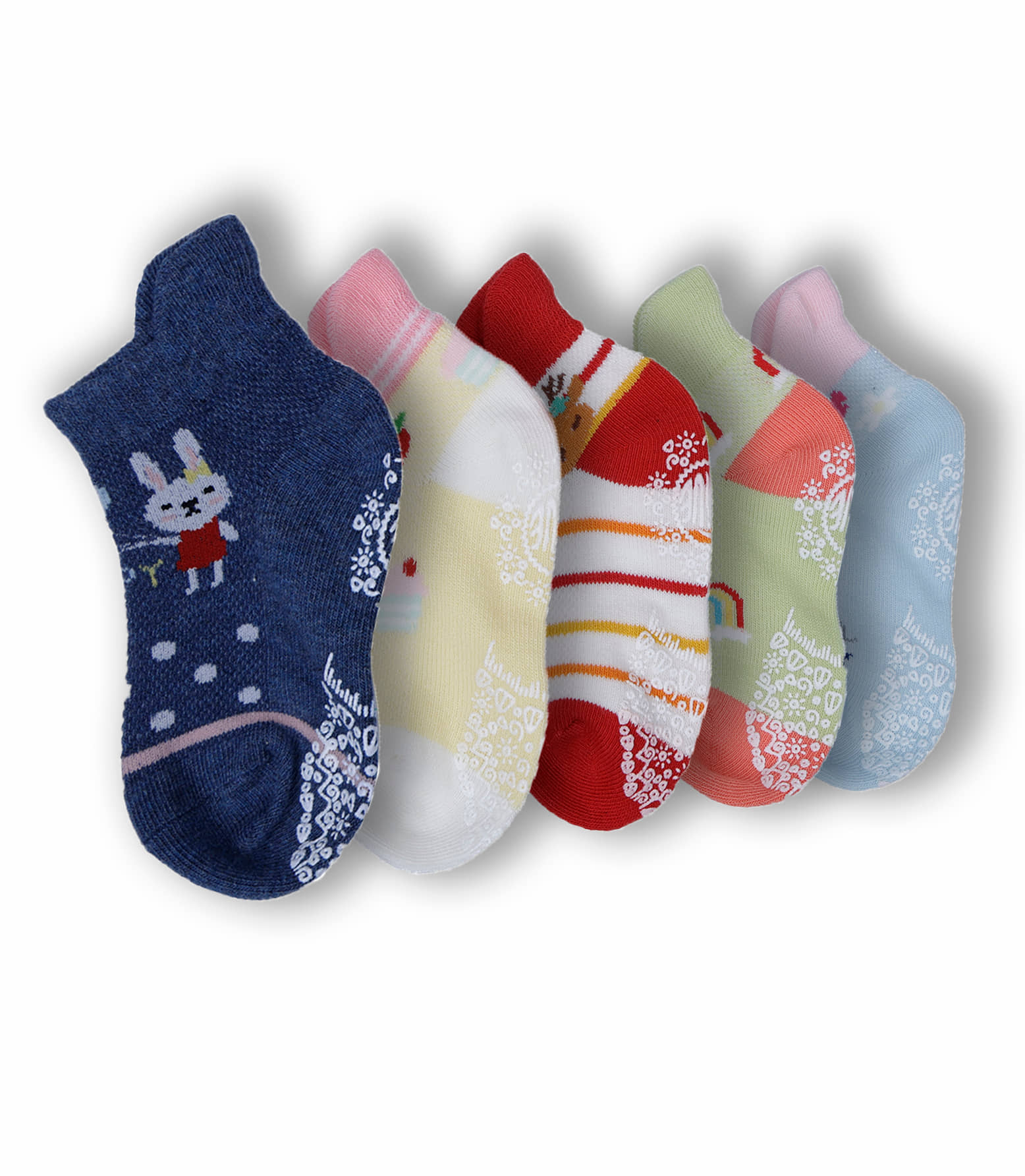 Dollar Pack of 5 Cotton Boy's Ankle Length Socks ( Multicolor ) - Socks | Buy online on ZillyBuy