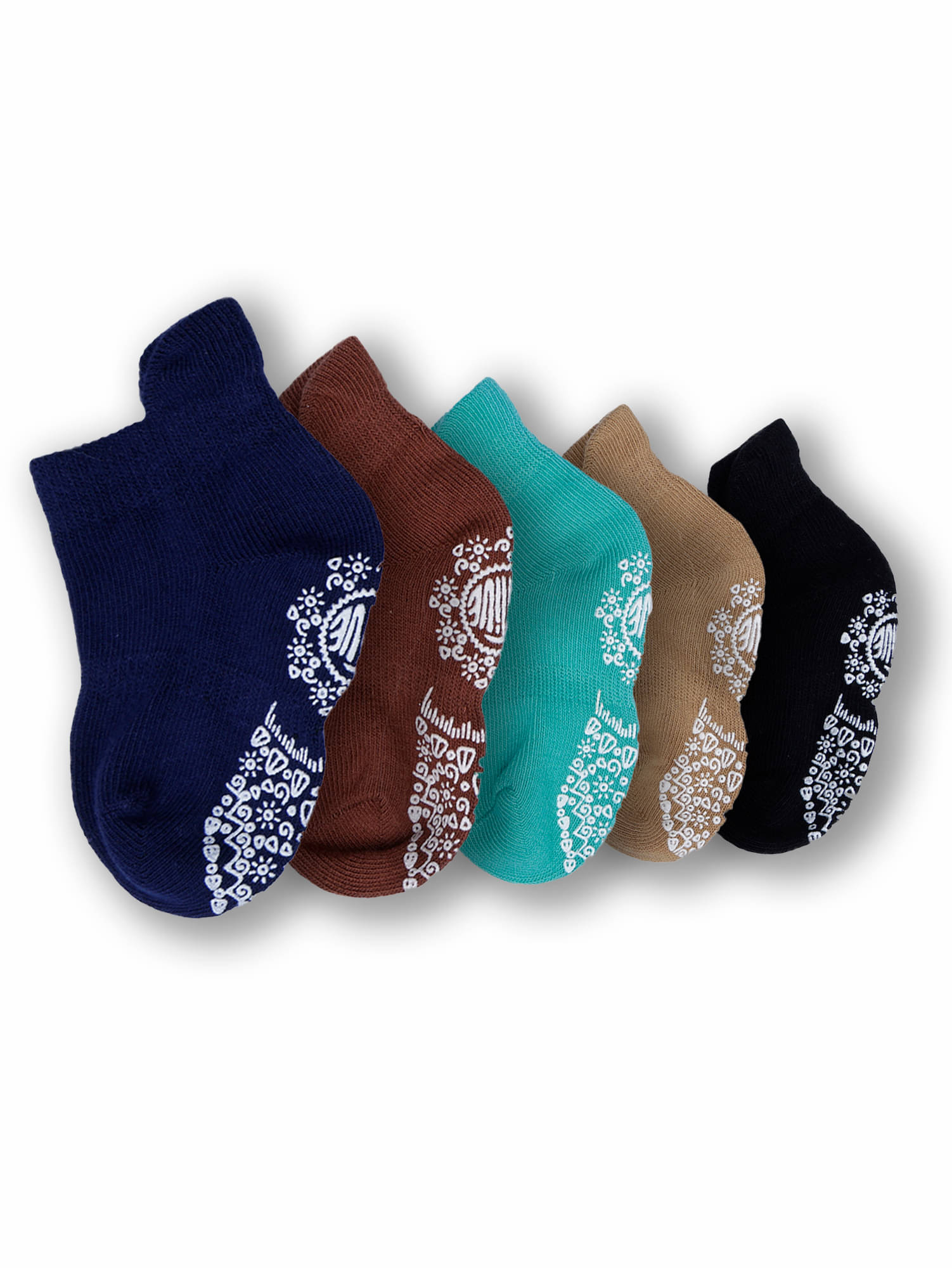     			Dollar Pack of 5 Cotton Boy's Ankle Length Socks ( Multicolor )