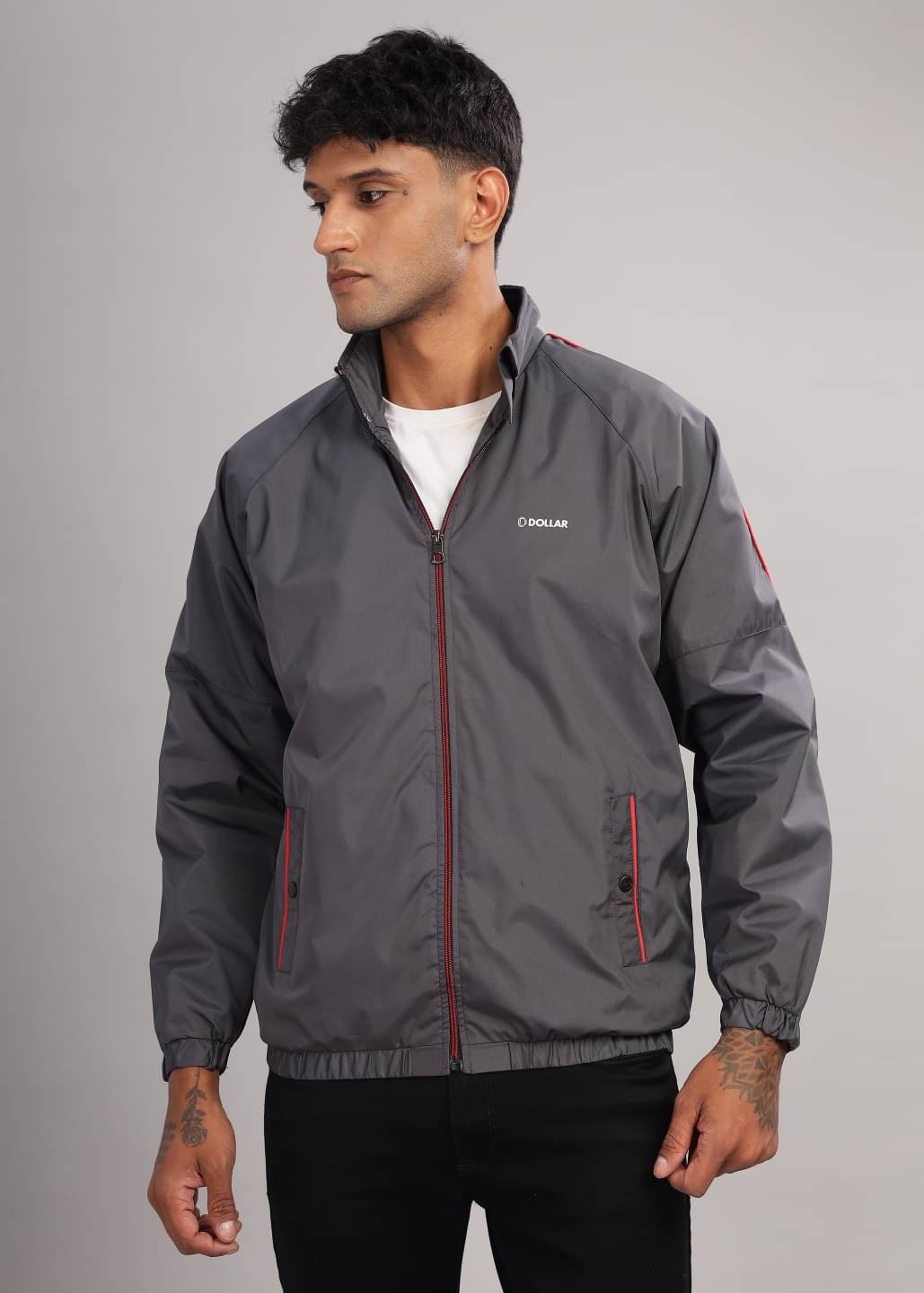 Dollar Polyester Men's Windcheater Jacket - Grey ( Pack of 1 ) Dollar Polyester Men's Windcheater Jacket - Grey ( Pack of 1 )