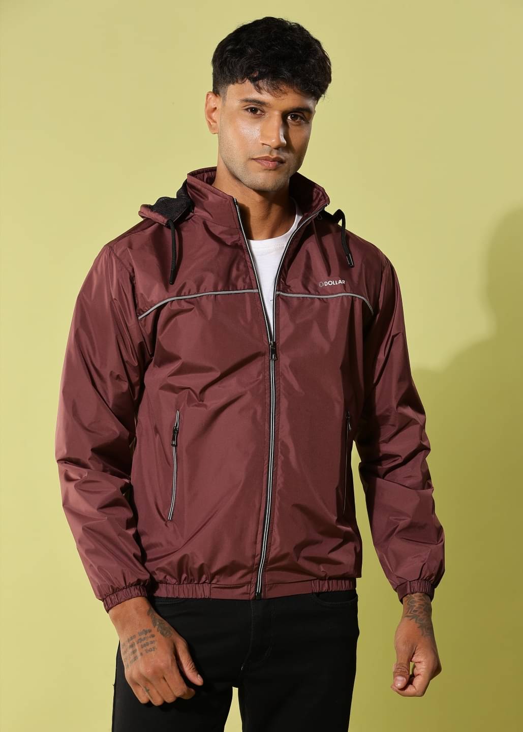     			Dollar Polyester Blend Men's Windcheater Jacket - Wine ( Pack of 1 )