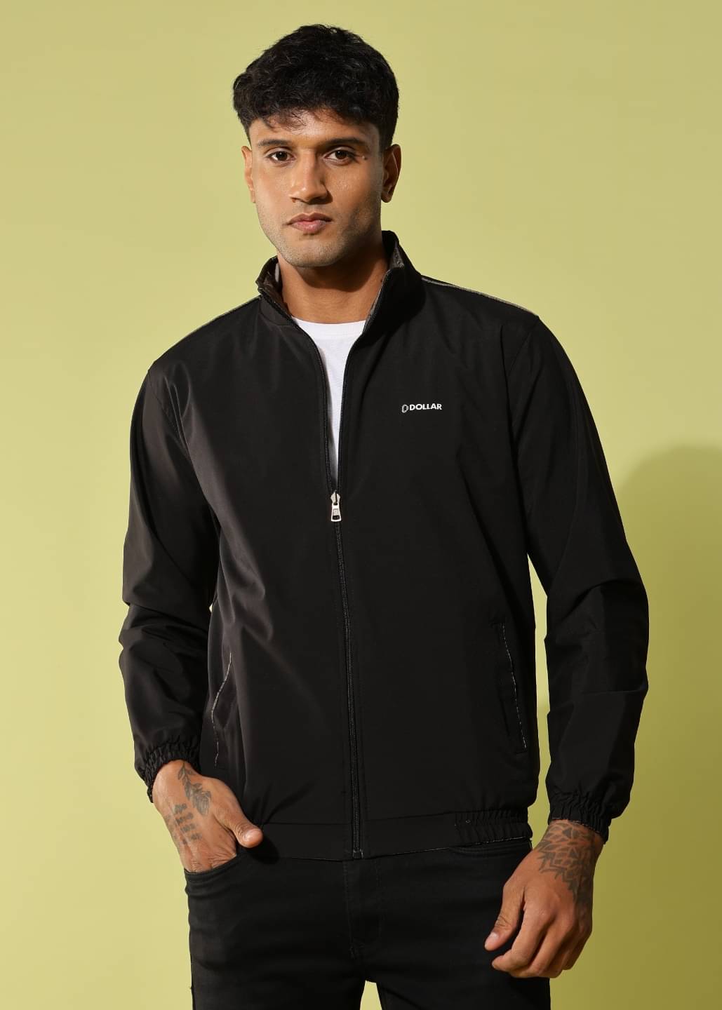     			Dollar Polyester Men's Windcheater Jacket - Black ( Pack of 1 )