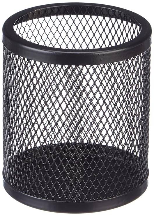     			ECLET Black Pen Holder Cup for Desk, Black Wire Mesh Pencil Cup Holder for Desk Office Pen Organizer_E