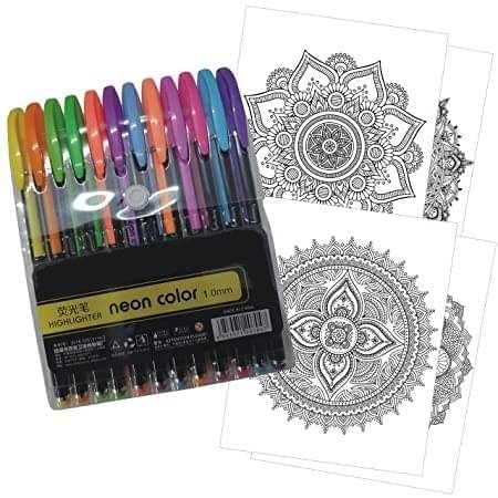 Eclet 12 Pcs Neon Color Set Neon Metallic Fluorescence Highlighter Pastel Gel Pen For Art Sketch Doodle Painting Drawing Kids Gift_D Eclet 12 Pcs Neon Color Set Neon Metallic Fluorescence Highlighter Pastel Gel Pen For Art Sketch Doodle Painting Drawing Kids Gift_D