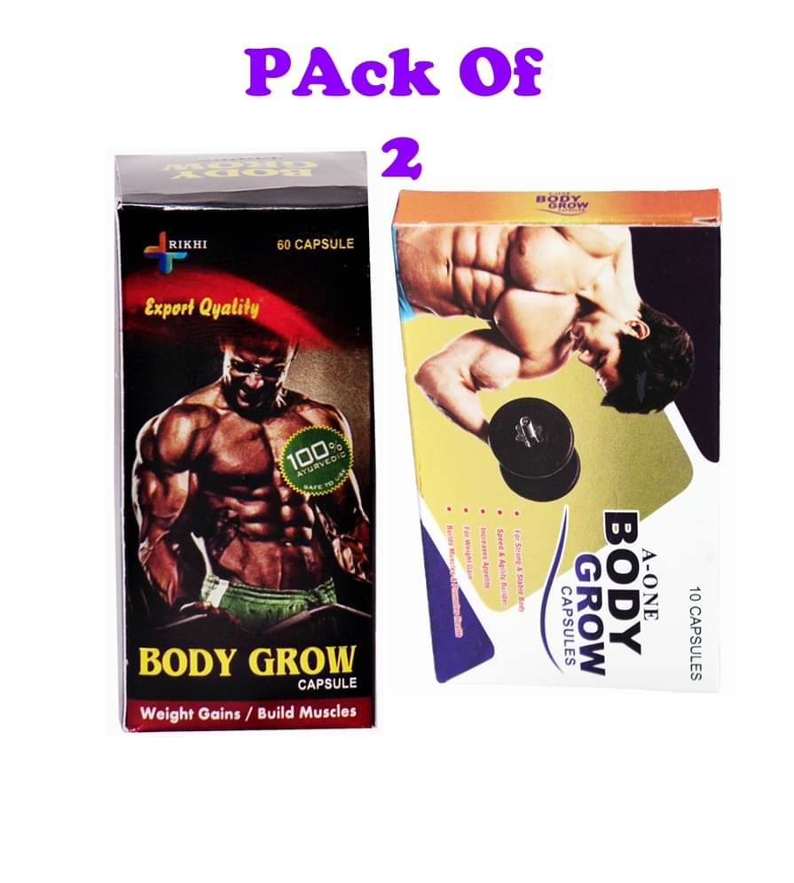 G & G Pharmacy A-One Body Grow Weight Gain Capsule 10no.s & Rikhi Body Grow Capsule 60 no.s Unflavoured Single Pack G & G Pharmacy A-One Body Grow Weight Gain Capsule 10no.s & Rikhi Body Grow Capsule 60 no.s Unflavoured Single Pack