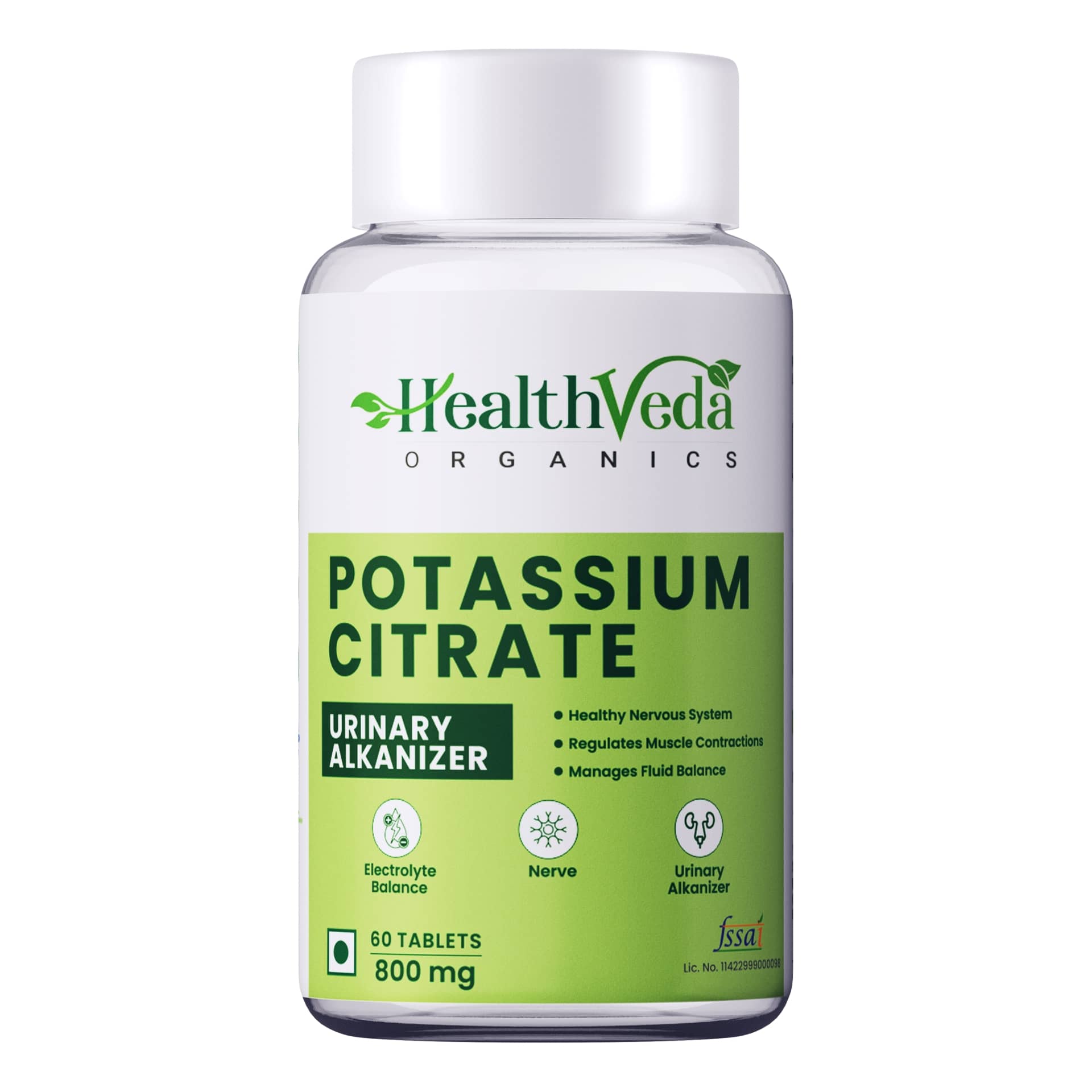 Health Veda Organics Potassium Citrate Tablets 60 no.s Minerals Tablets