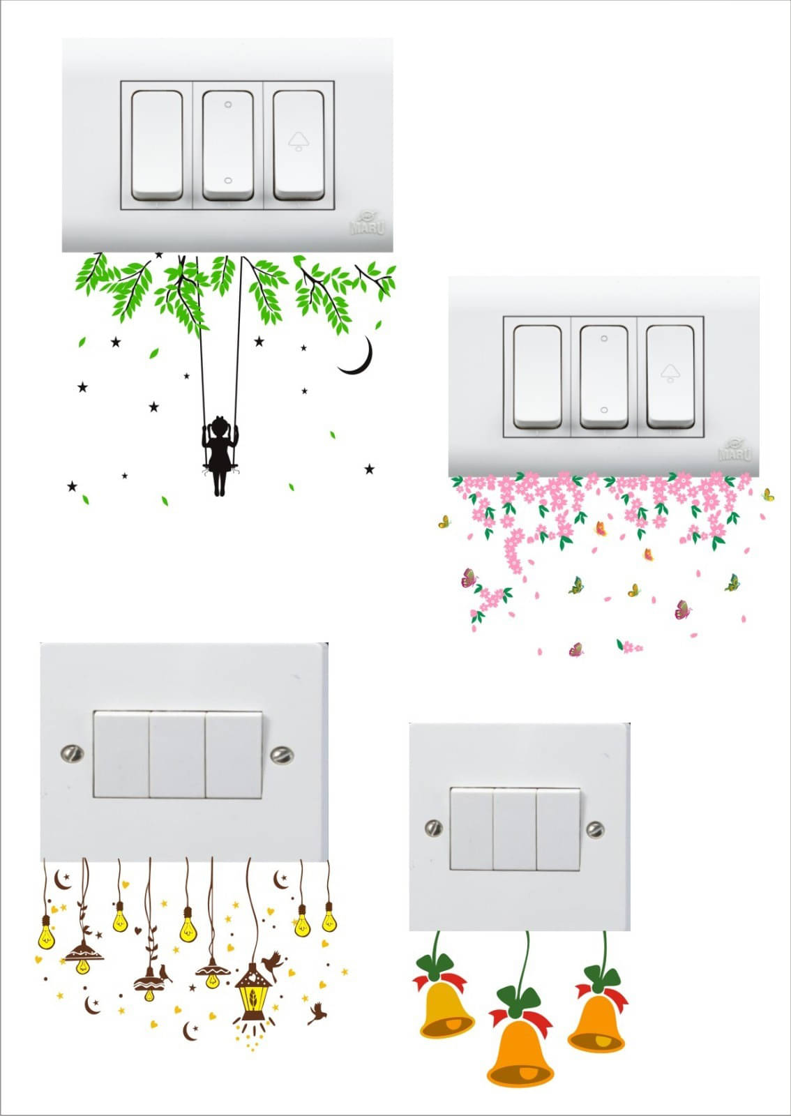     			Inkfence Switch Board Sticker Animals ( 9 x 9 cms )