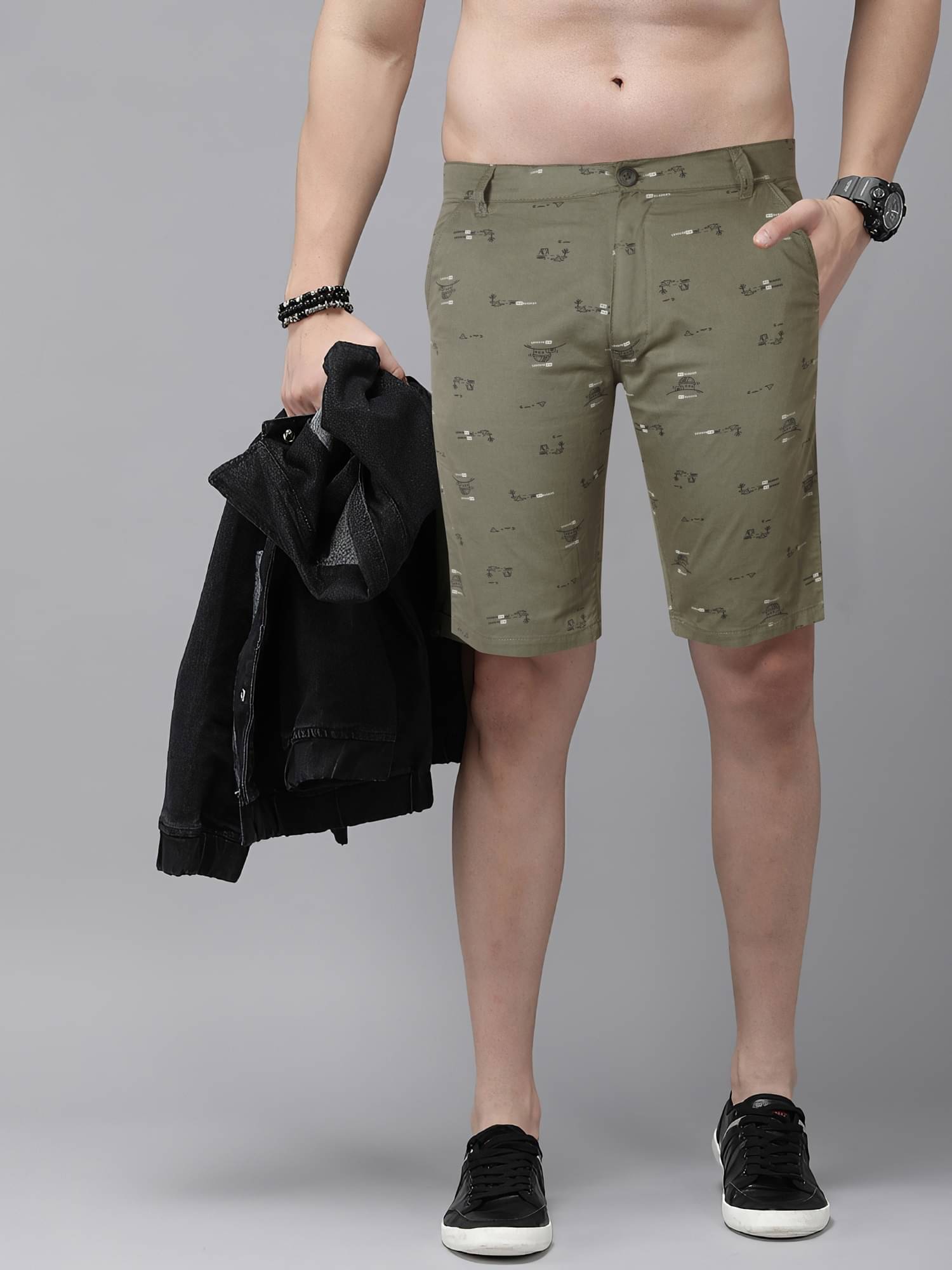 JB JUST BLACK Green Cotton Men's Shorts ( Pack of 1 ) JB JUST BLACK Green Cotton Men's Shorts ( Pack of 1 )