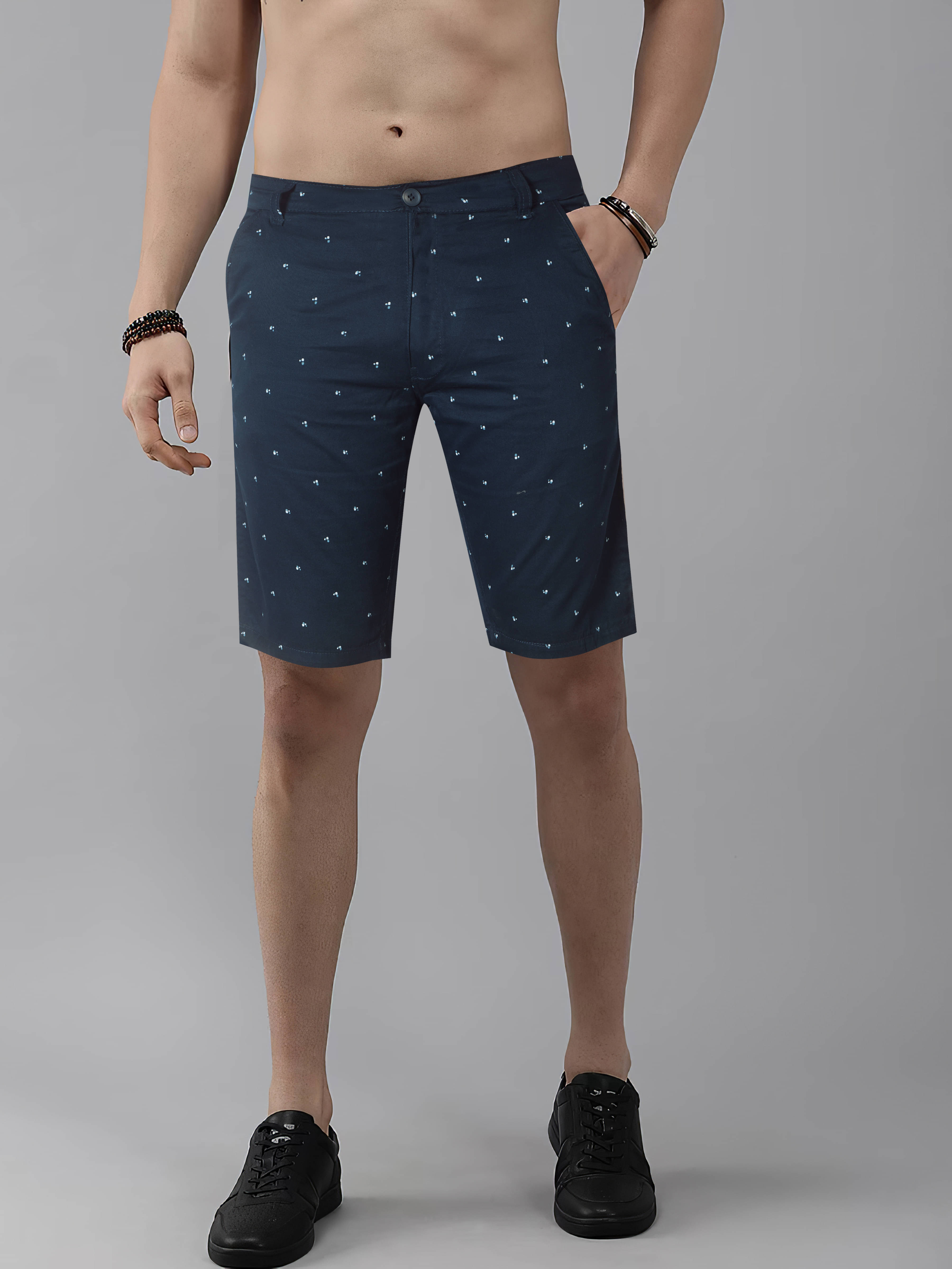 JB JUST BLACK Navy Cotton Men's Shorts ( Pack of 1 ) JB JUST BLACK Navy Cotton Men's Shorts ( Pack of 1 )