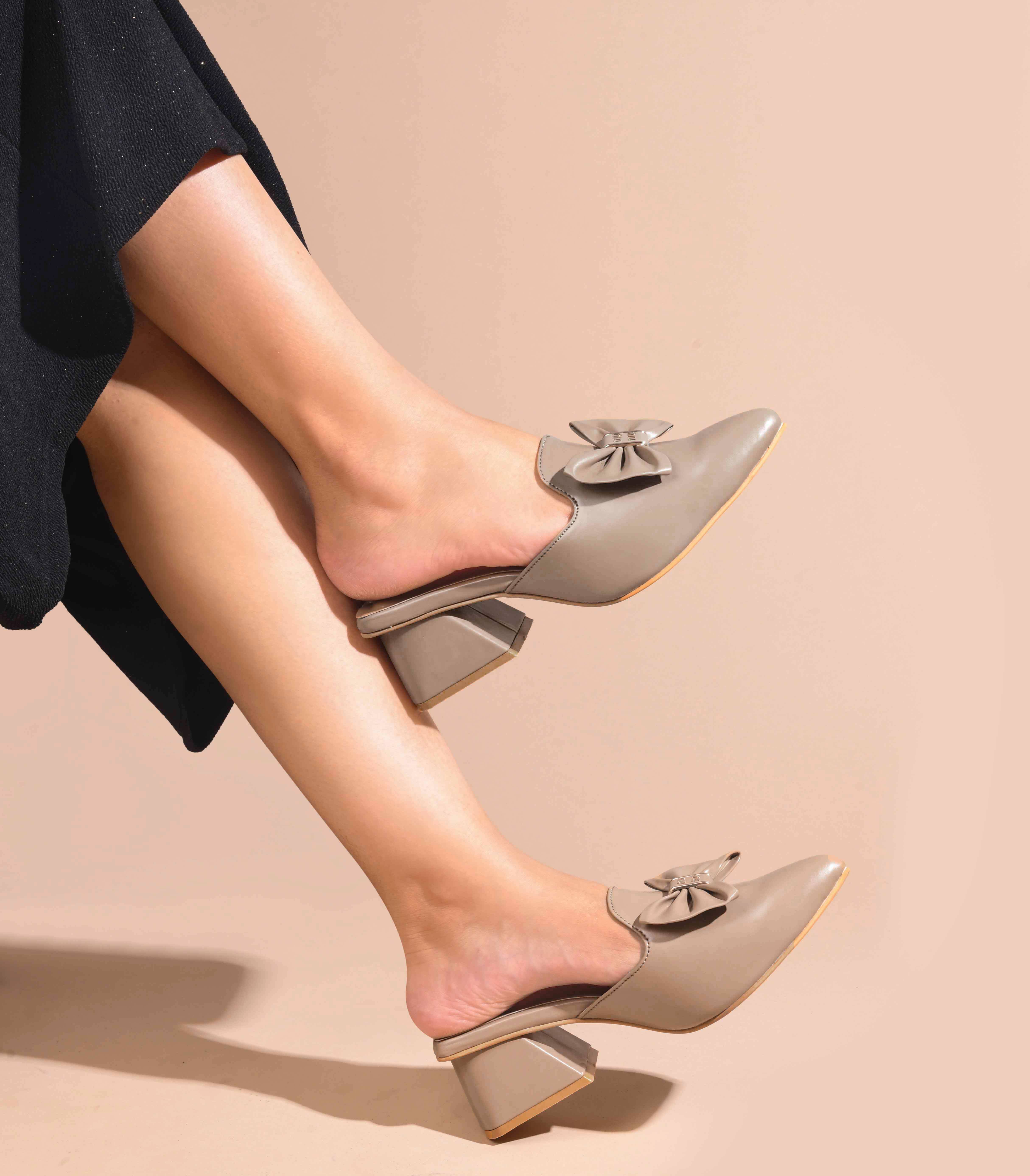 JM Looks Beige Women's Mules Heels     			JM Looks Beige Women's Mules Heels