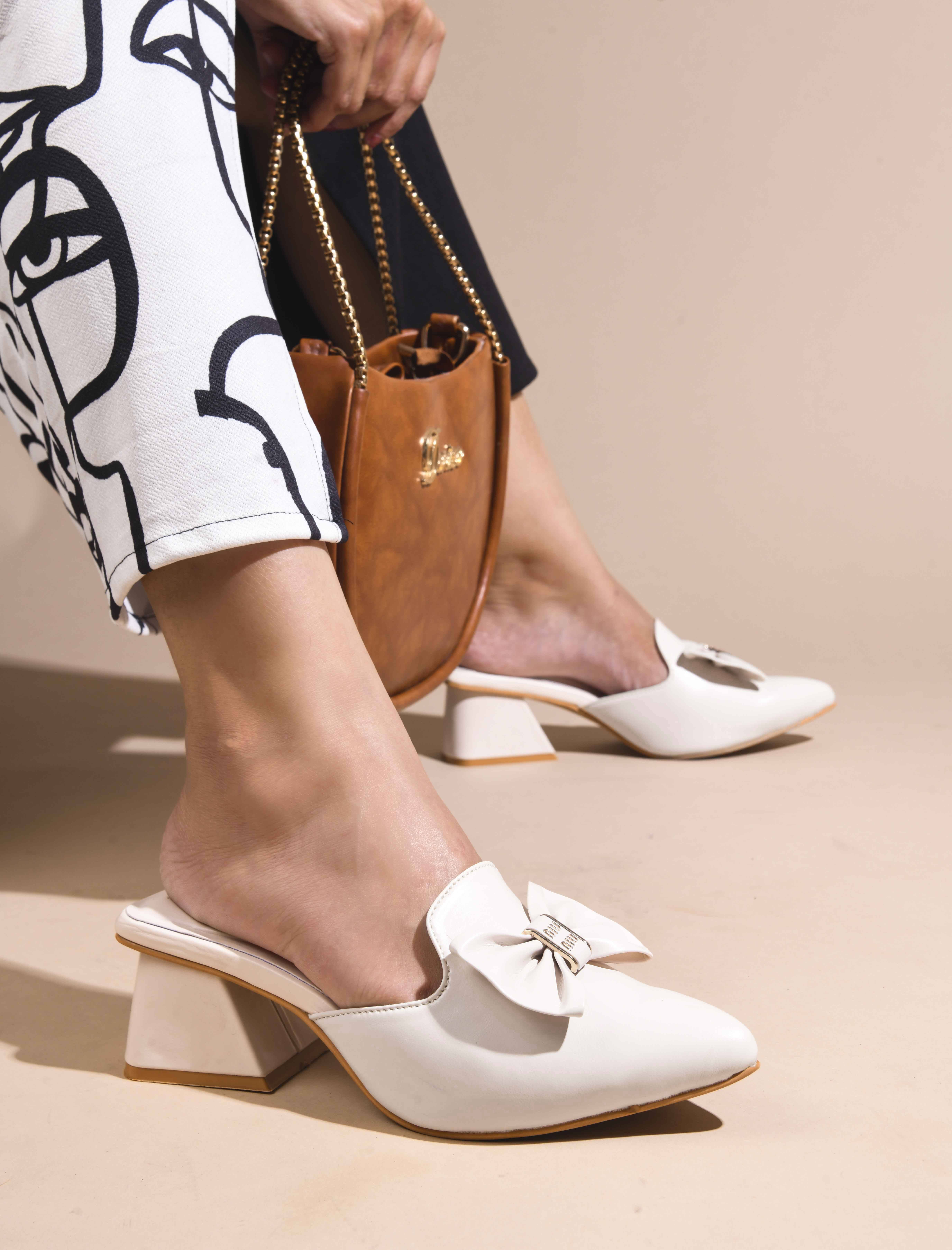 JM Looks Cream Women's Mules Heels JM Looks Cream Women's Mules Heels