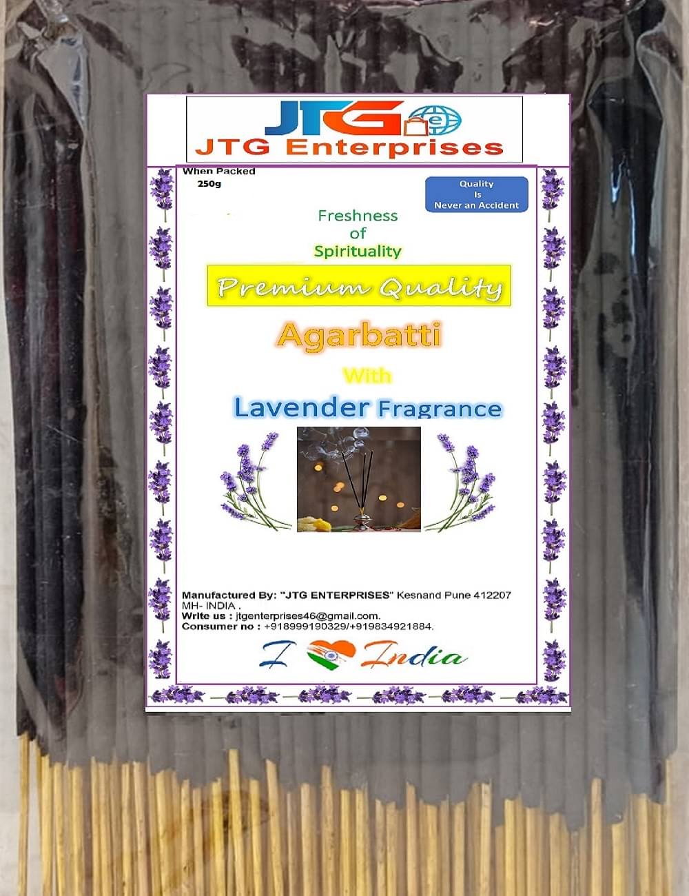     			JTG enterprises Incense Stick Lavender 250 gm ( Pack of 4 )