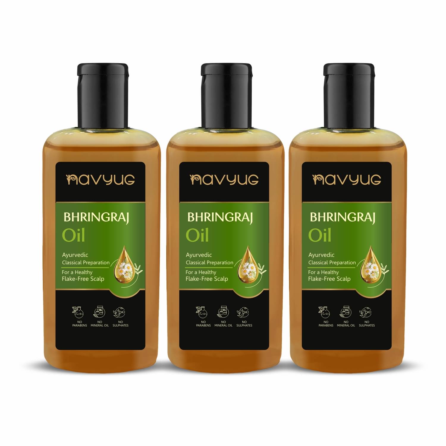 Leeford Navyug Bhringraj Hair Oil for a healthy flake free scalp - 60ml (Set of 3) Leeford Navyug Bhringraj Hair Oil for a healthy flake free scalp - 60ml (Set of 3)
