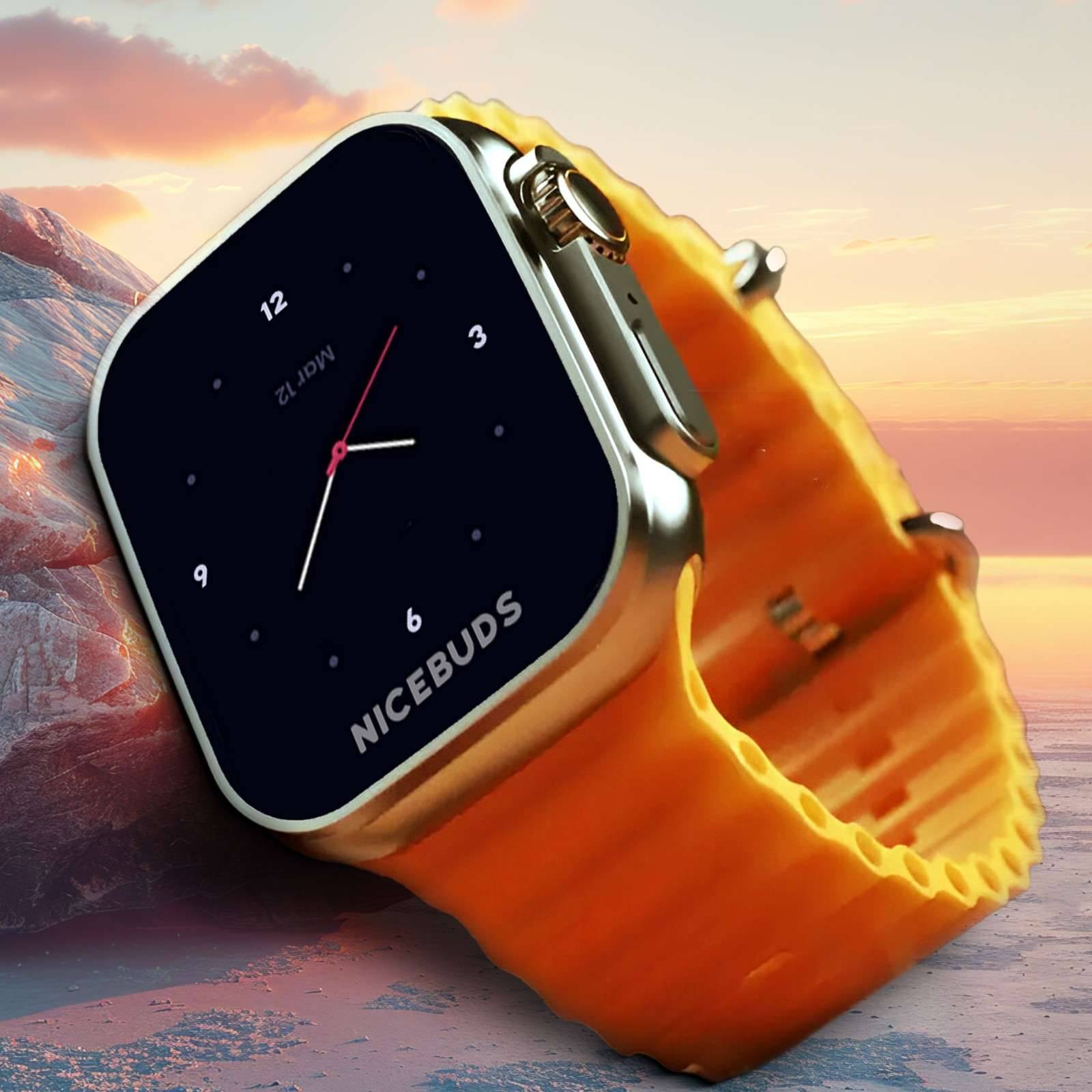     			NICEBUDS T800 Ultra BT calling Orange Smart Watch