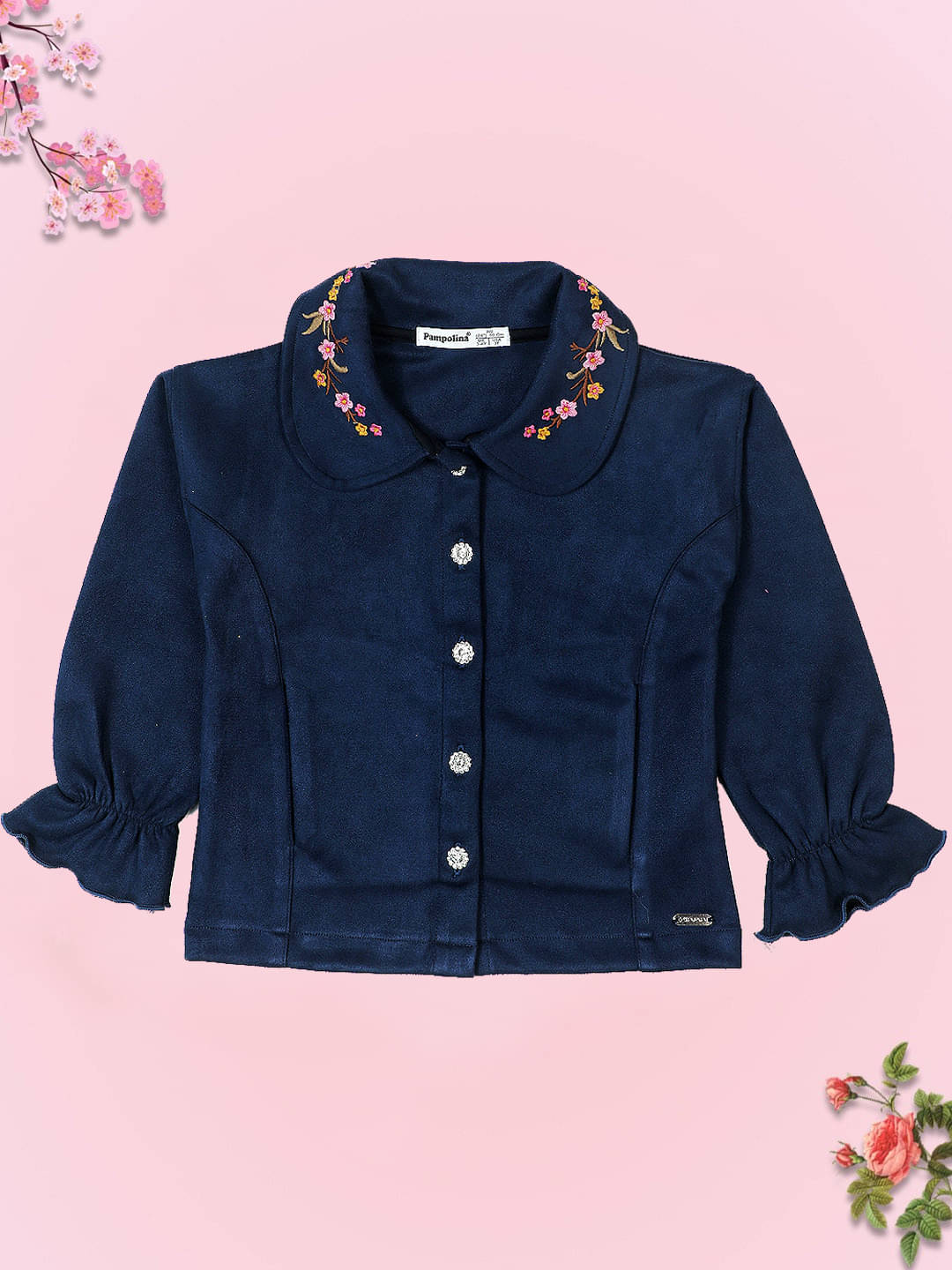     			PAMPOLINA Pack of 1 Girls Cotton Shirt ( Blue )