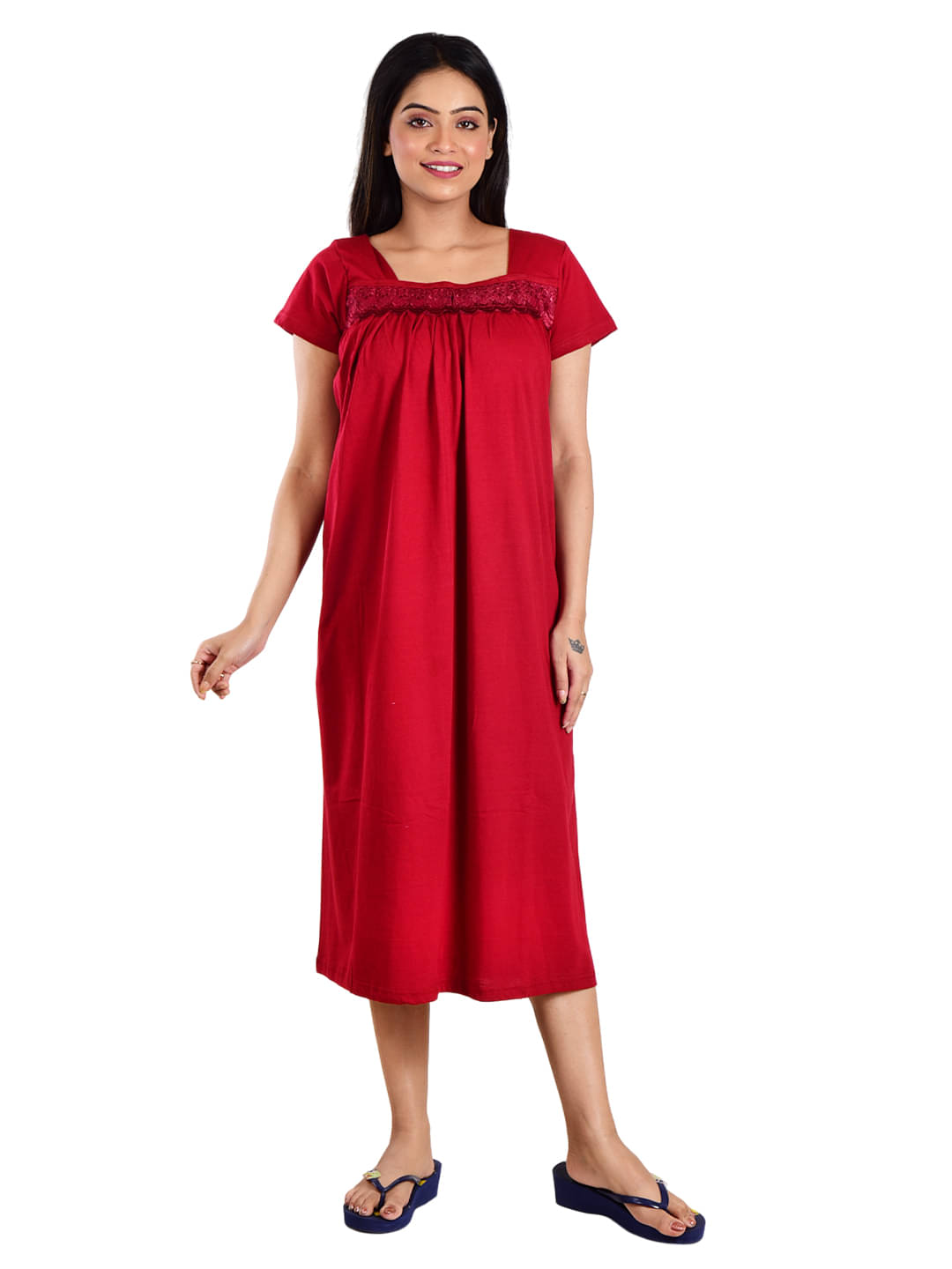    			PIYALI'S CREATION WOMEN'S Maroon Hosiery Women's Nightwear Nighty & Night Gowns ( Pack of 1 )