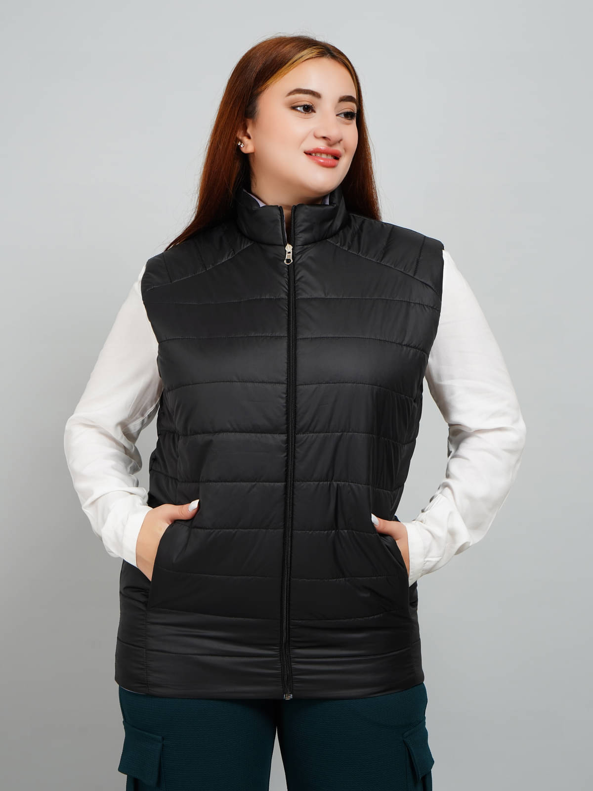 PLUS PARADISE - Polyester Black Puffer PLUS PARADISE - Polyester Black Puffer