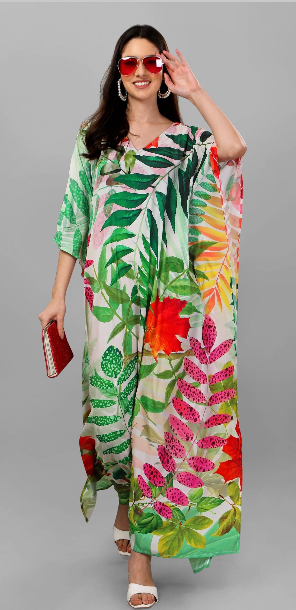SILK SUTRA Women's Silk Kaftan ( Multi Color ) SILK SUTRA Women's Silk Kaftan ( Multi Color )