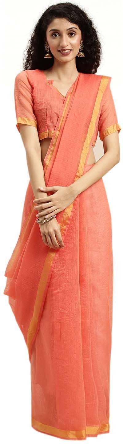     			Samai Cotton Silk Solid Saree With Unstitched Blouse Piece ( Multicolor3 )