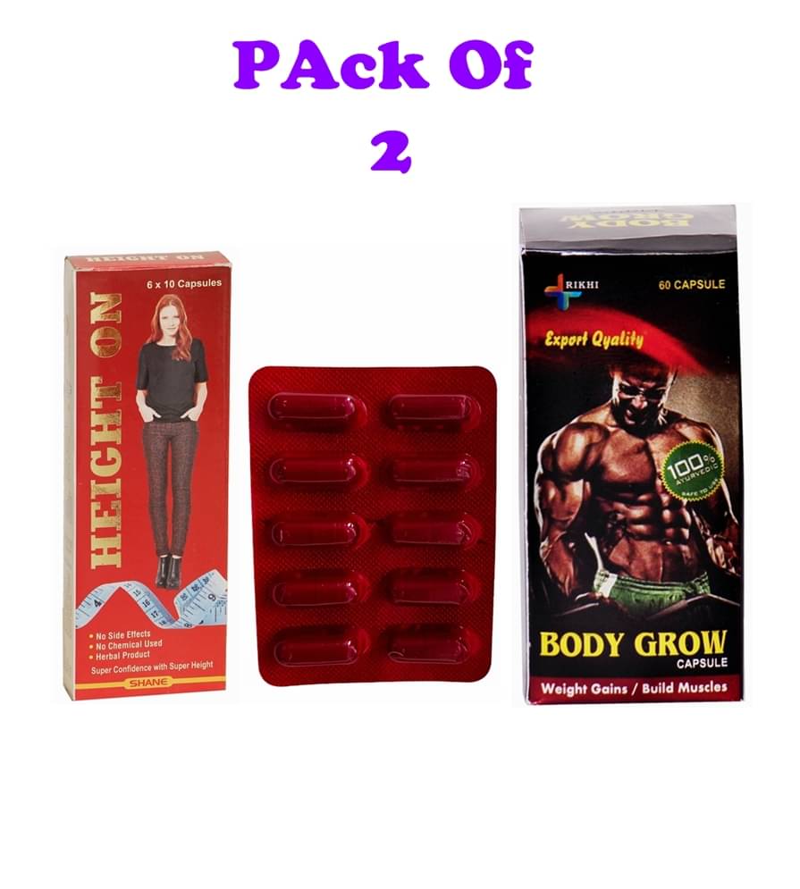     			Shane Height On Capsule 60 no.s  & Rikhi Body Grow Capsule Combo 60 no.s Unflavoured Pack of 2