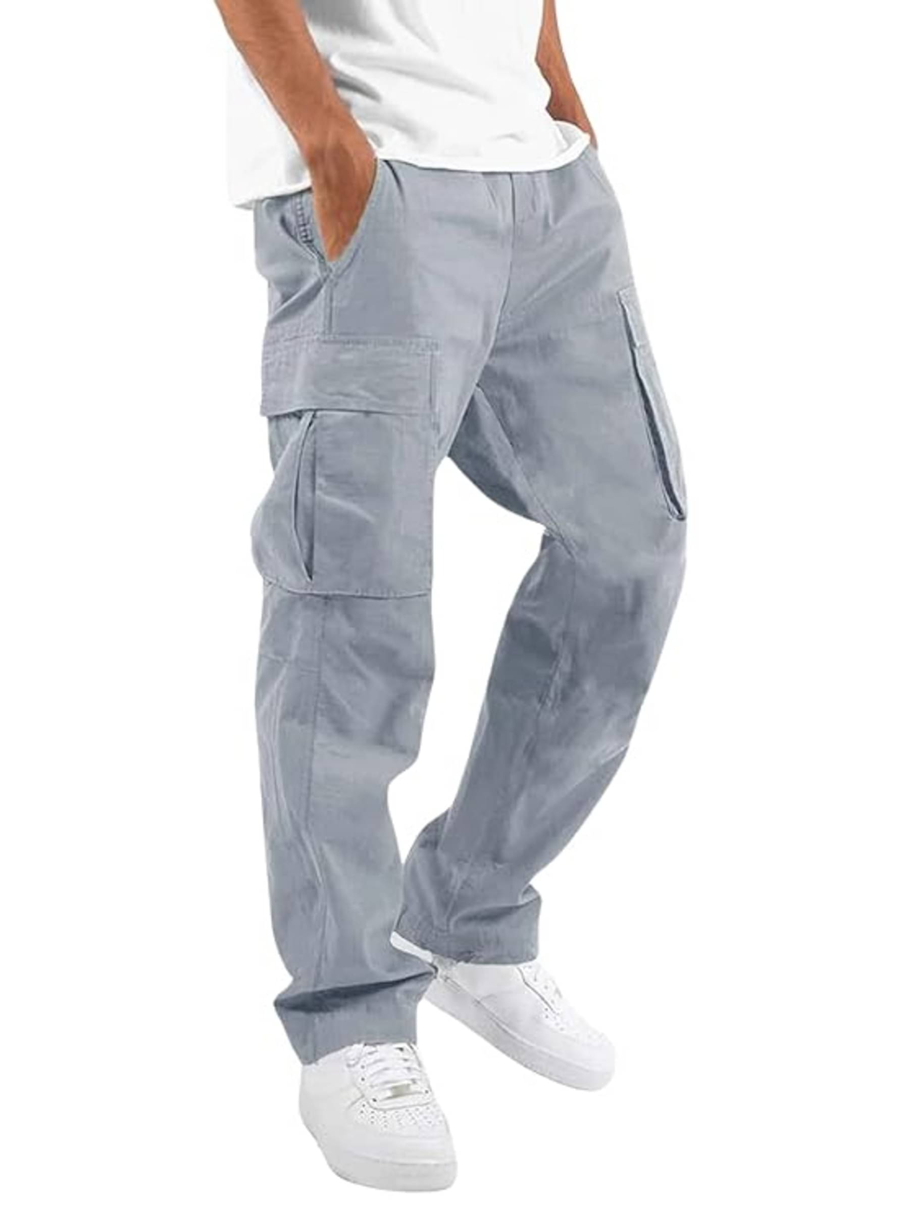     			Shine n Show Regular Flat Men's Cargos - Silver ( Pack of 1 )
