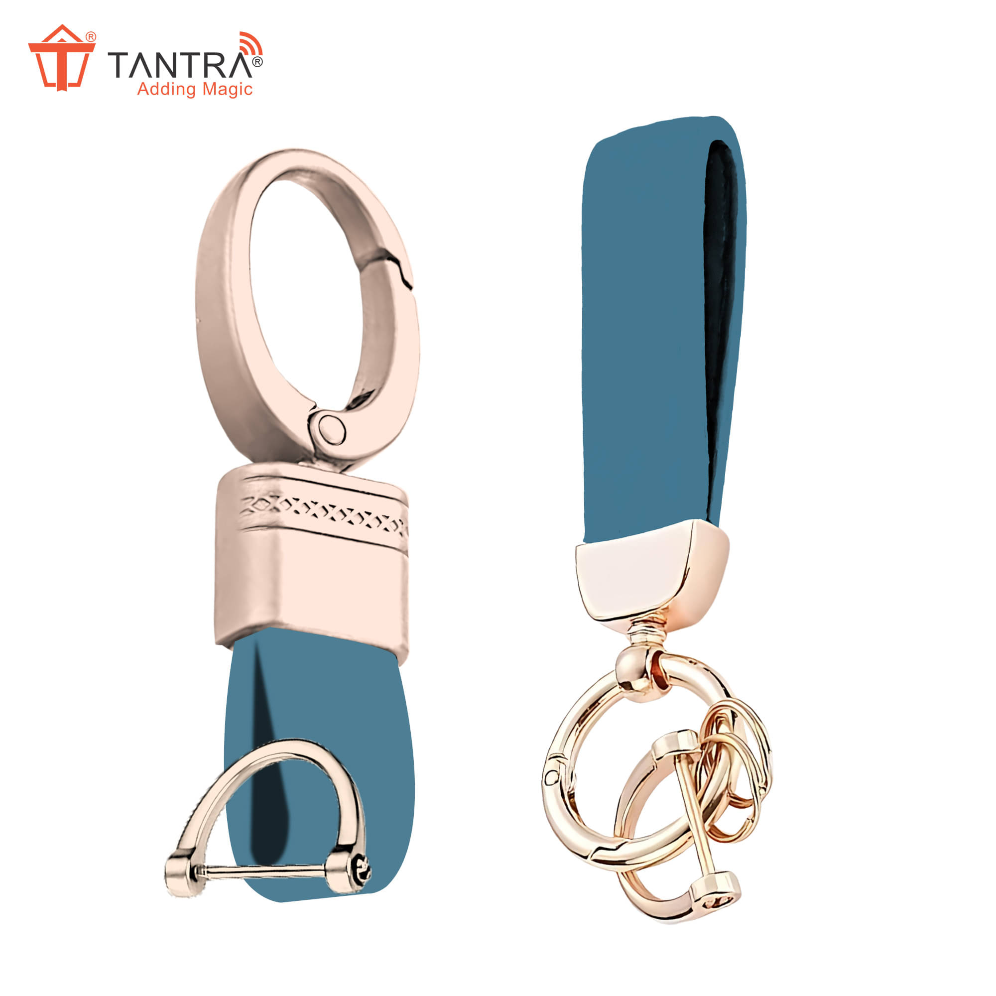     			TANTRA Premium Leather Keychain - Stylish Genuine Leather Key Ring for All Car Key Durable & Elegant Key Holder