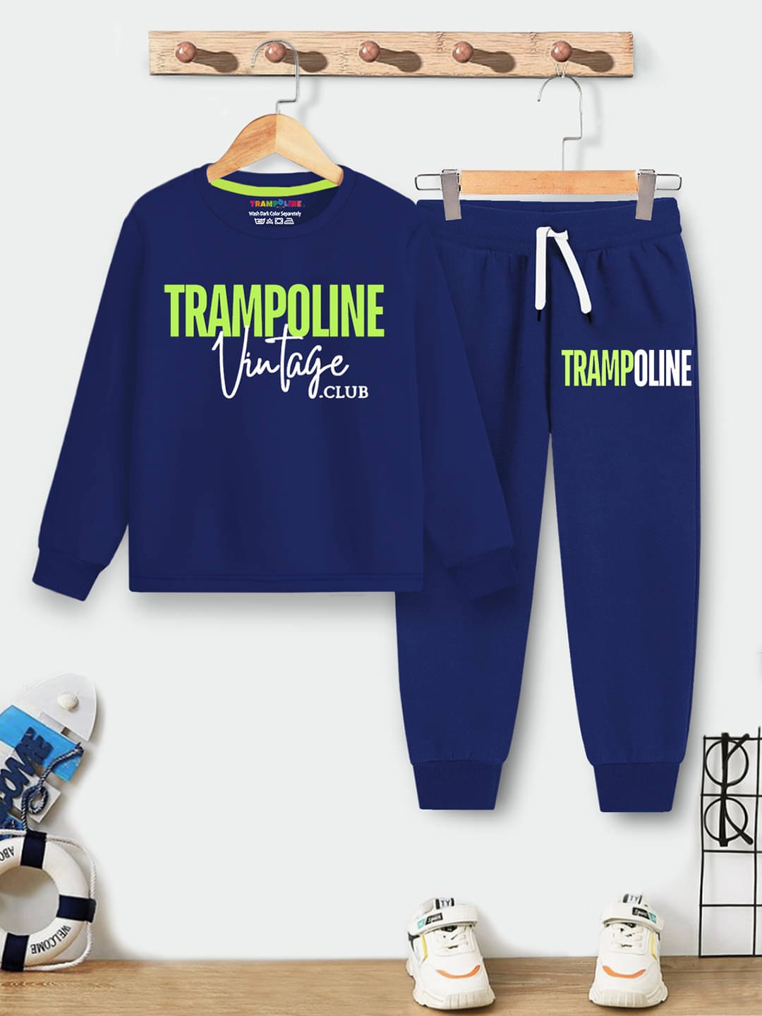 Trampoline Pack of 1 Boys Cotton Blend T-Shirt & Trackpants Set ( Blue ) Trampoline Pack of 1 Boys Cotton Blend T-Shirt & Trackpants Set ( Blue )