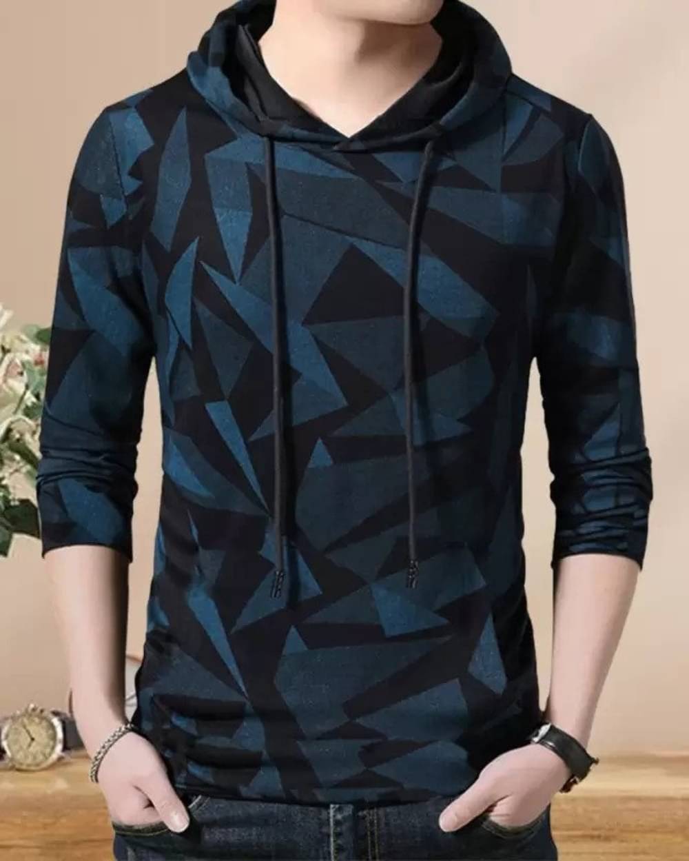Try This Cotton Blend Regular Fit Printed Full Sleeves Men's Hooded T-Shirt - Teal Blue ( Pack of 1 ) Try This Cotton Blend Regular Fit Printed Full Sleeves Men's Hooded T-Shirt - Teal Blue ( Pack of 1 )