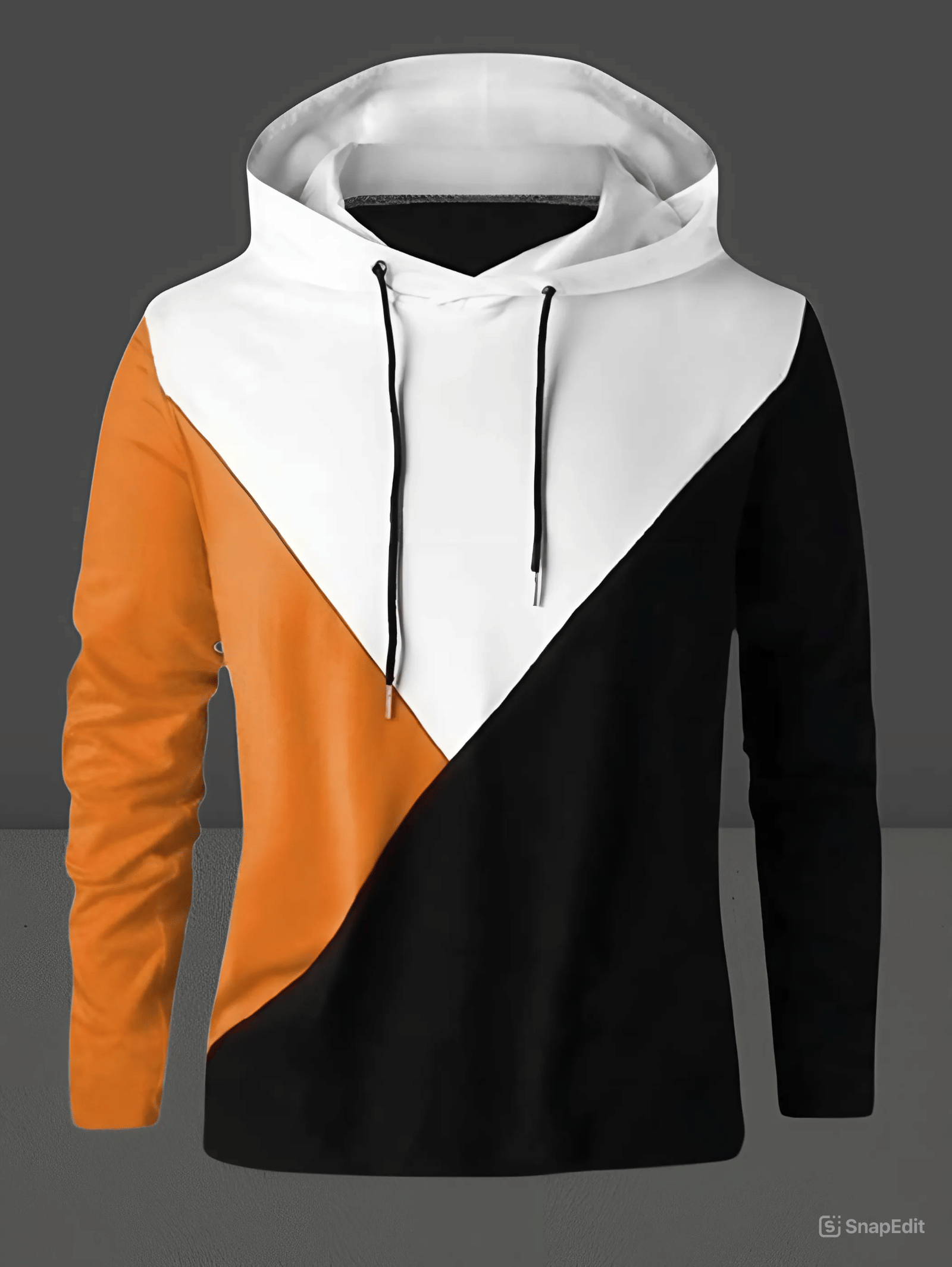     			Try This Cotton Blend Regular Fit Colorblock Full Sleeves Men's Hooded T-Shirt - Orange ( Pack of 1 )