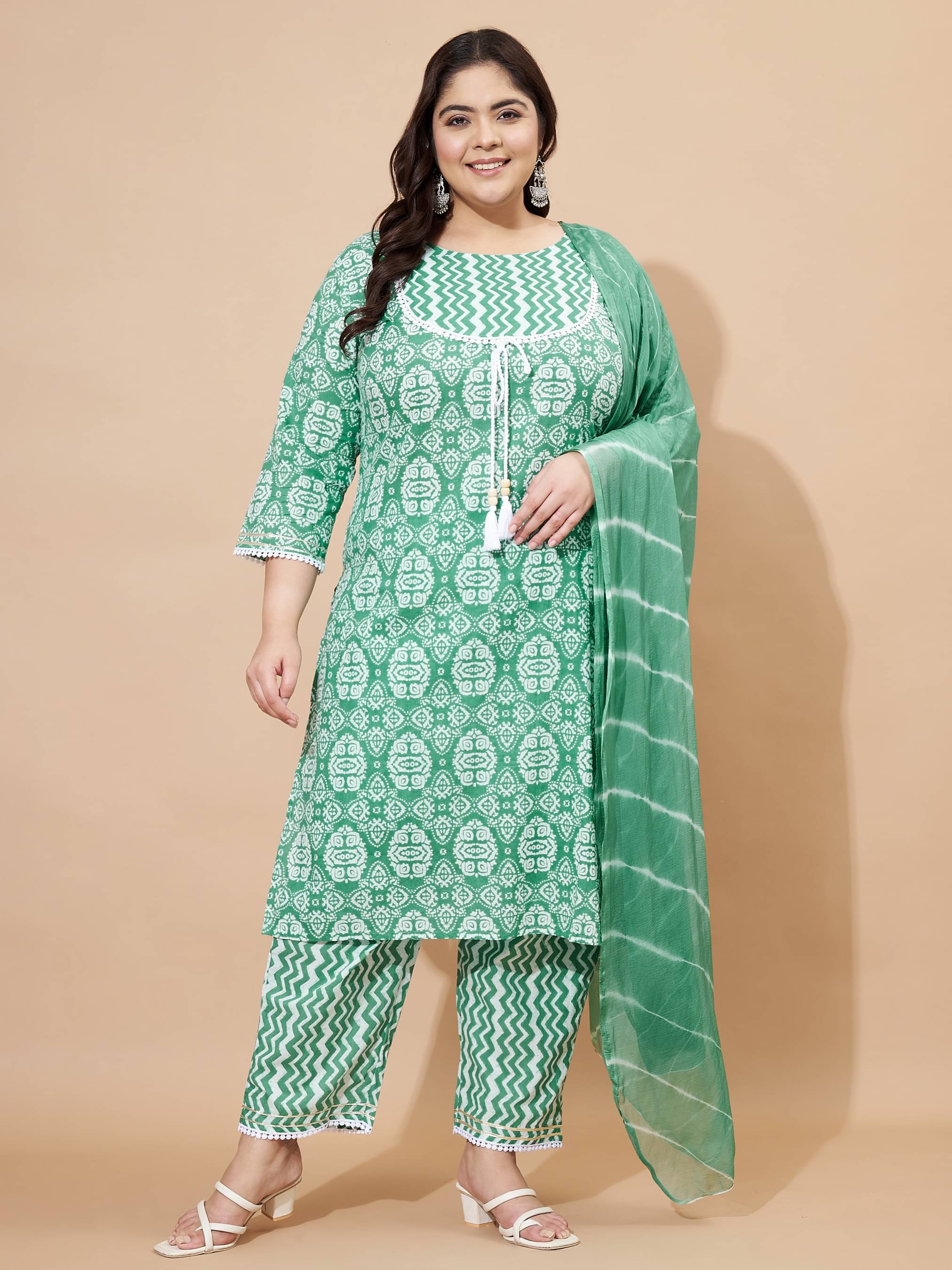 Vbuyz Cotton Blend Printed Kurti With Pants Women's Stitched Salwar Suit - Green ( Pack of 1 ) Vbuyz Cotton Blend Printed Kurti With Pants Women's Stitched Salwar Suit - Green ( Pack of 1 )