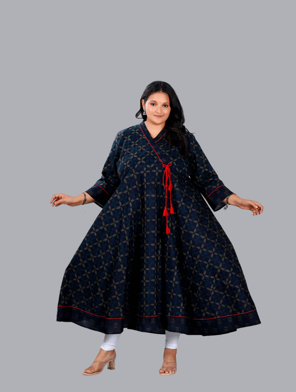 miravan Cotton Applique Anarkali Women's Kurti - Navy Blue ( Pack of 1 ) miravan Cotton Applique Anarkali Women's Kurti - Navy Blue ( Pack of 1 )