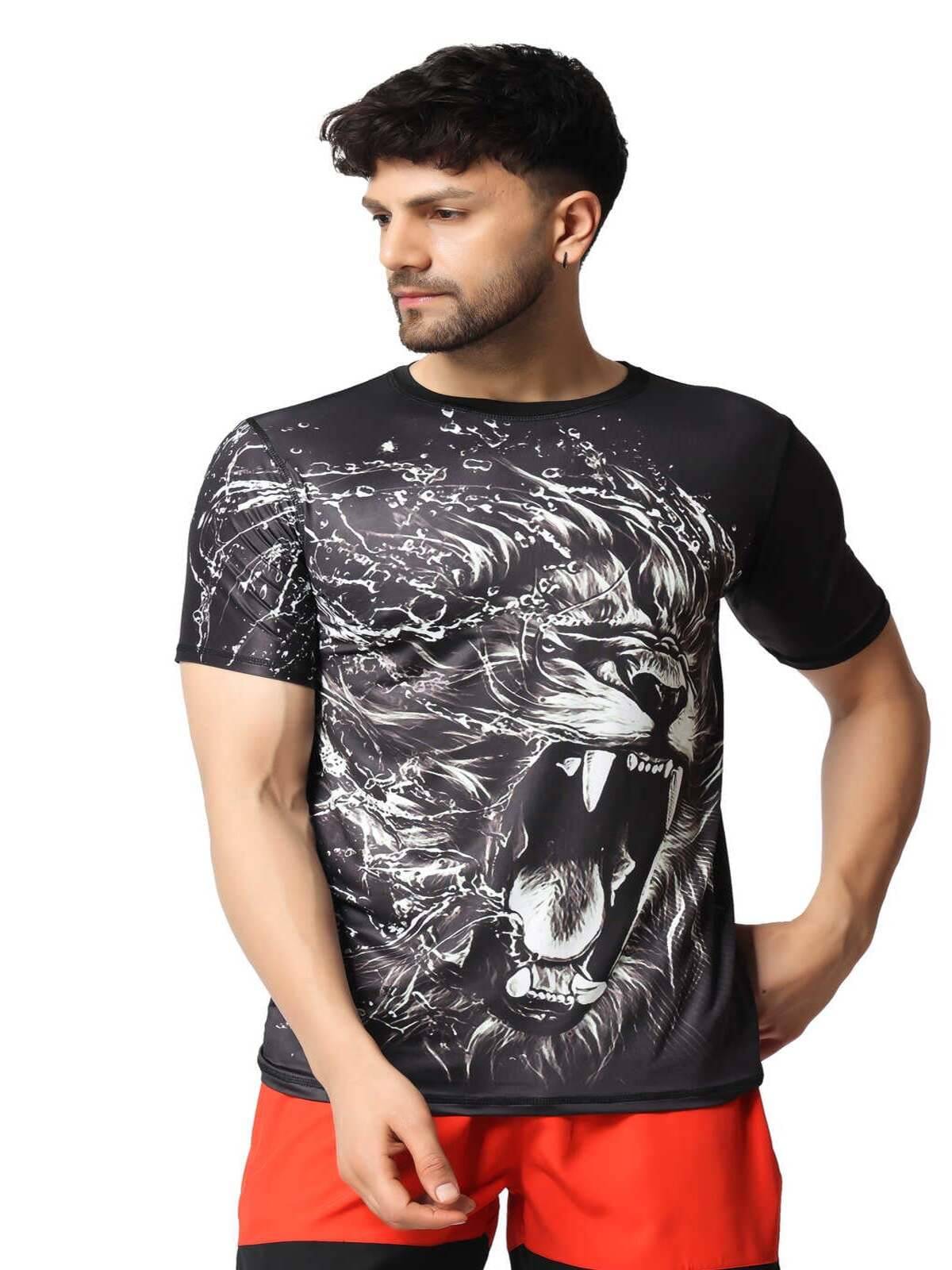 yellow tree Pack of 1 Polyester Regular Fit Men's T-Shirt ( Black ) yellow tree Pack of 1 Polyester Regular Fit Men's T-Shirt ( Black )