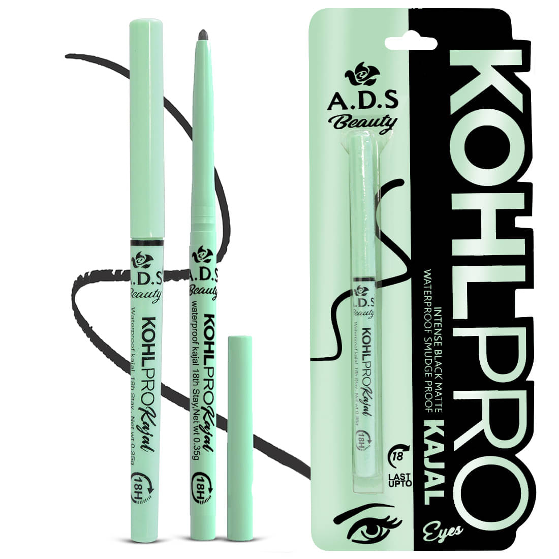     			ADS Green Matte Kajal 1 g Pencil ( Pack of 1 )