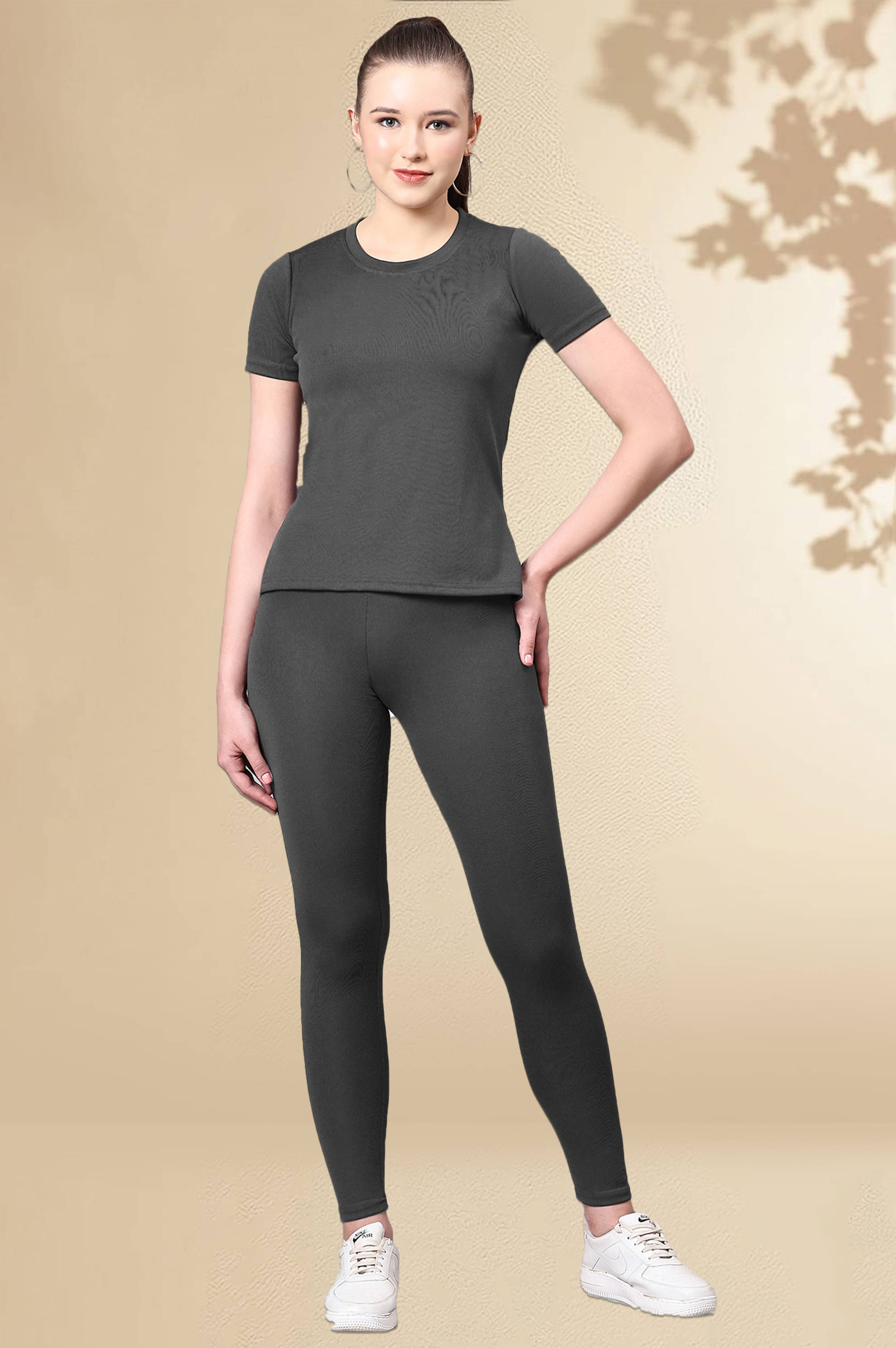     			DTR FASHION Grey Cotton Blend Solid Tracksuit - Pack of 1