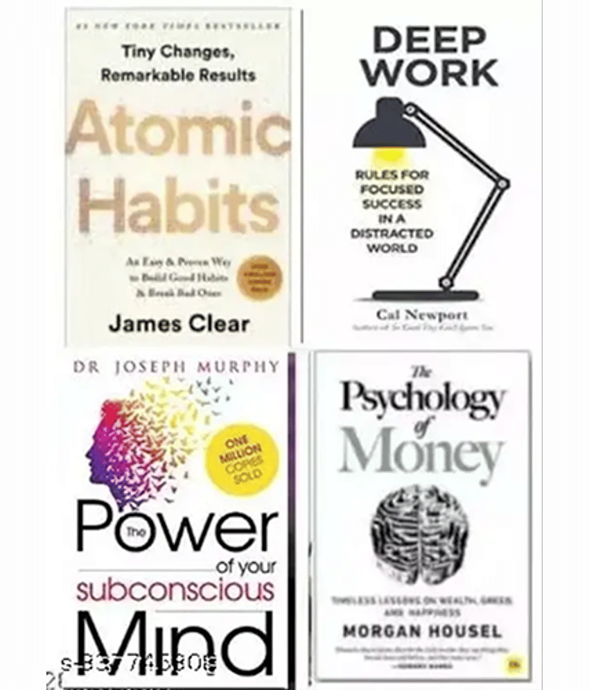 Deep Work + The power of subconcious mind + Atomic habit + The psychology of money (SET OF 4 BOOKS) - Stationery | Buy online on ZillyBuy