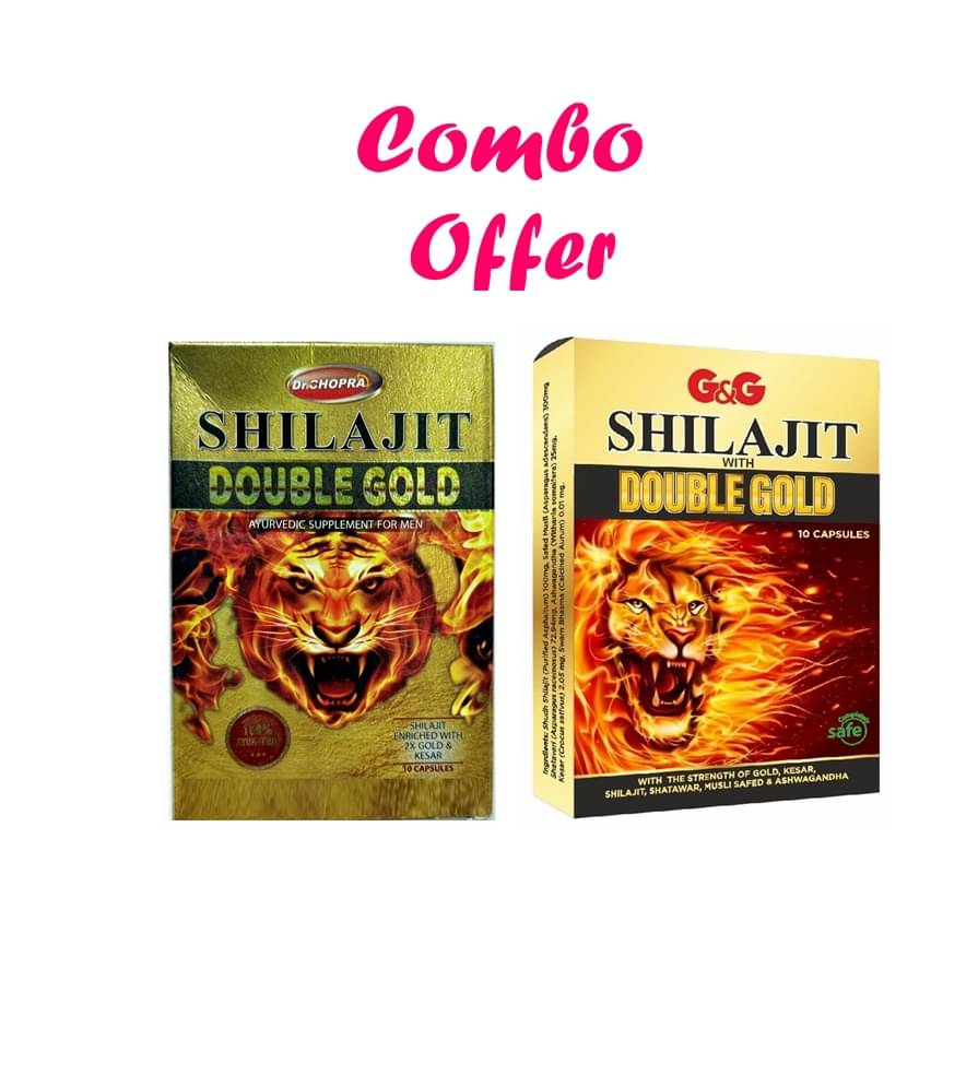 Dr Chopra Shilajit Double Gold Capsule 10no.s & G&G Shilajit With Double Gold Capsule 10no.s Pack of 2 Dr Chopra Shilajit Double Gold Capsule 10no.s & G&G Shilajit With Double Gold Capsule 10no.s Pack of 2