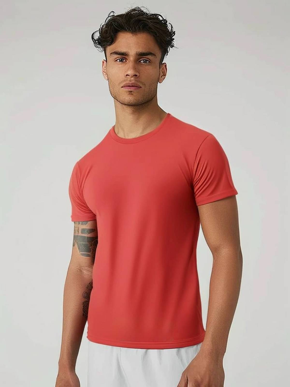     			ELBATROSS Pack of 1 Polyester Slim Fit Men's T-Shirt ( Red )