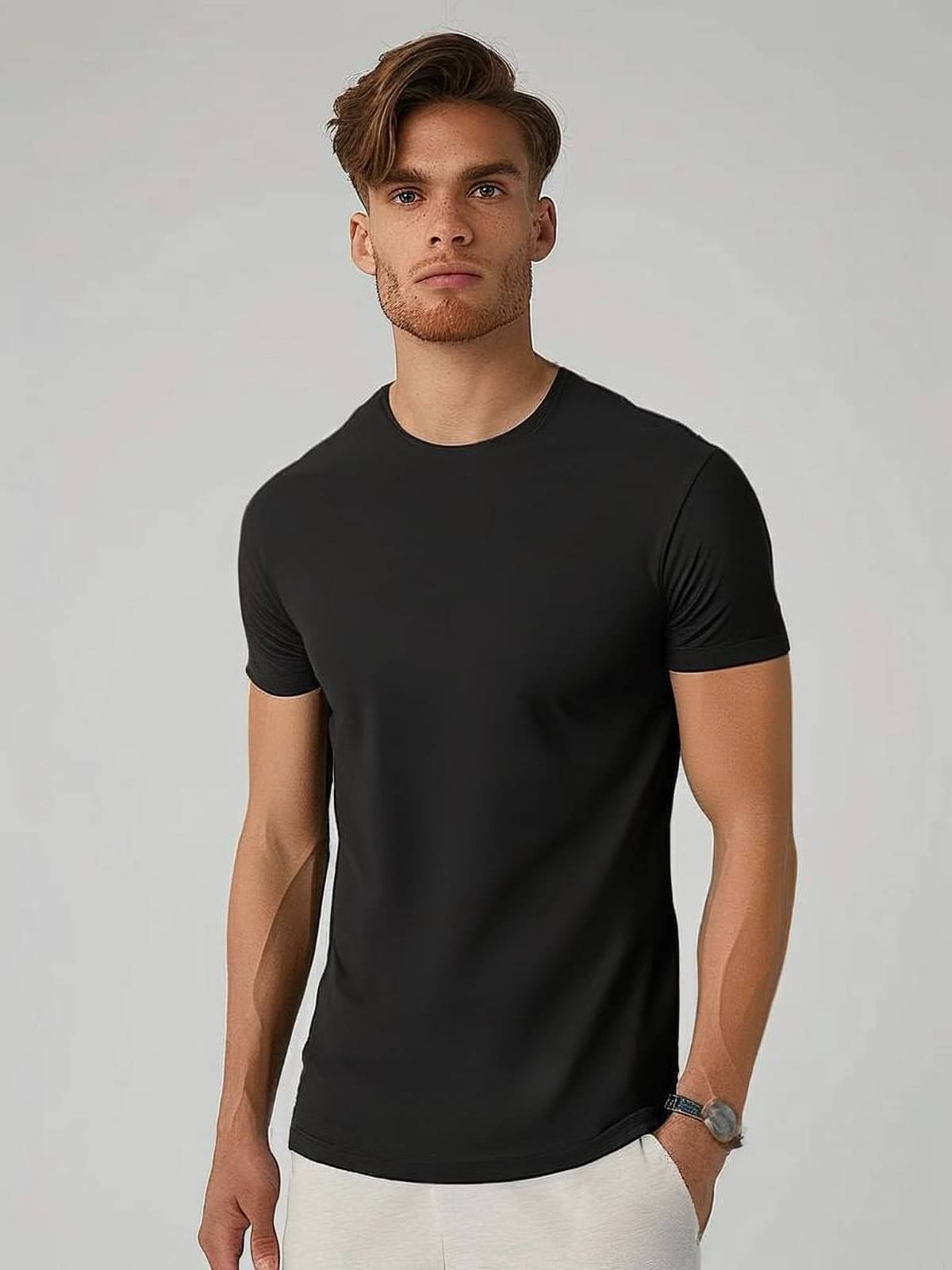 ELBATROSS Pack of 1 Polyester Slim Fit Men's T-Shirt ( Black ) ELBATROSS Pack of 1 Polyester Slim Fit Men's T-Shirt ( Black )
