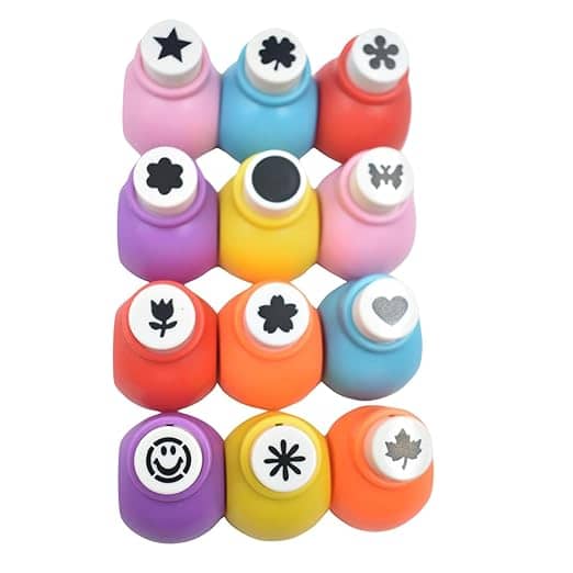 Eclet Craft Punches Machine for Art and Craft DIY Project in Assorted Shapes 12 Pcs Set (2cm*3cm) Size