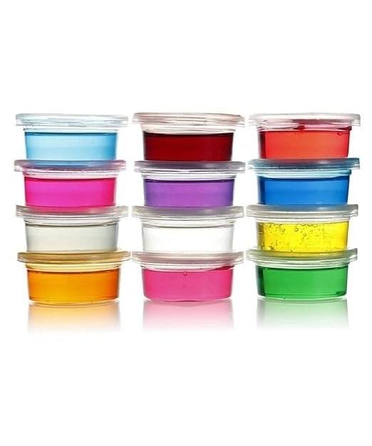     			Freedy Set of 12 Slime kit, Colors Non-Toxic Clear Crystal Slime Soft Jelly Clay Putty mud Stress Relief Toy Jelly Toy for Kids & Adult, DIY Slime Making- Multi Color (12 Pieces)