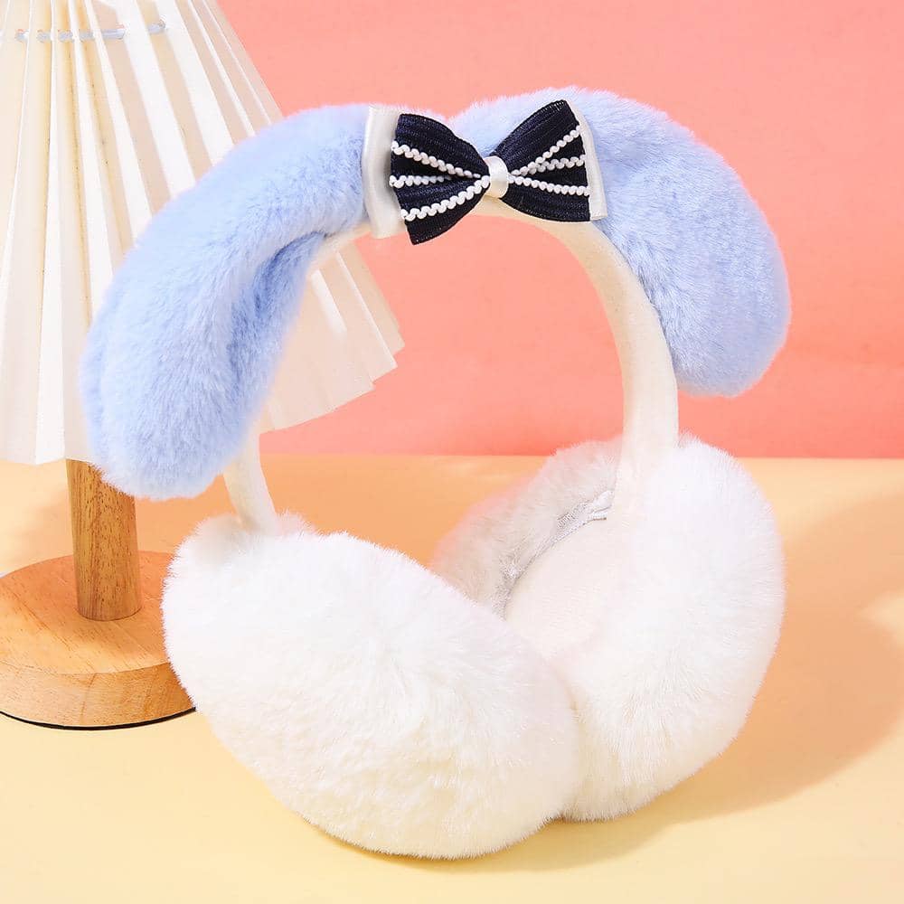Girl & Women Winter Super Warm Foldable Earmuffs |Bow Faux Fur Plush Ear Warmers