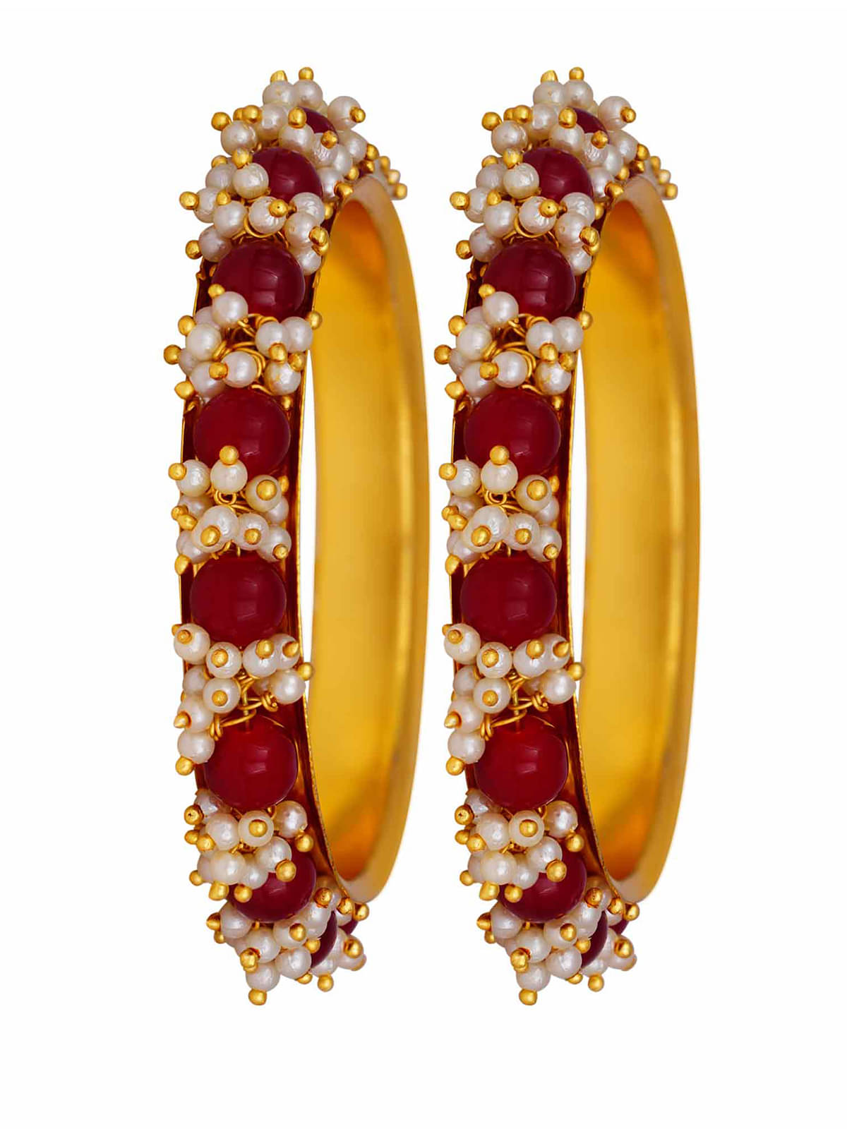     			JFL - Jewellery For Less Red Bangle Set ( Pack of 2 )