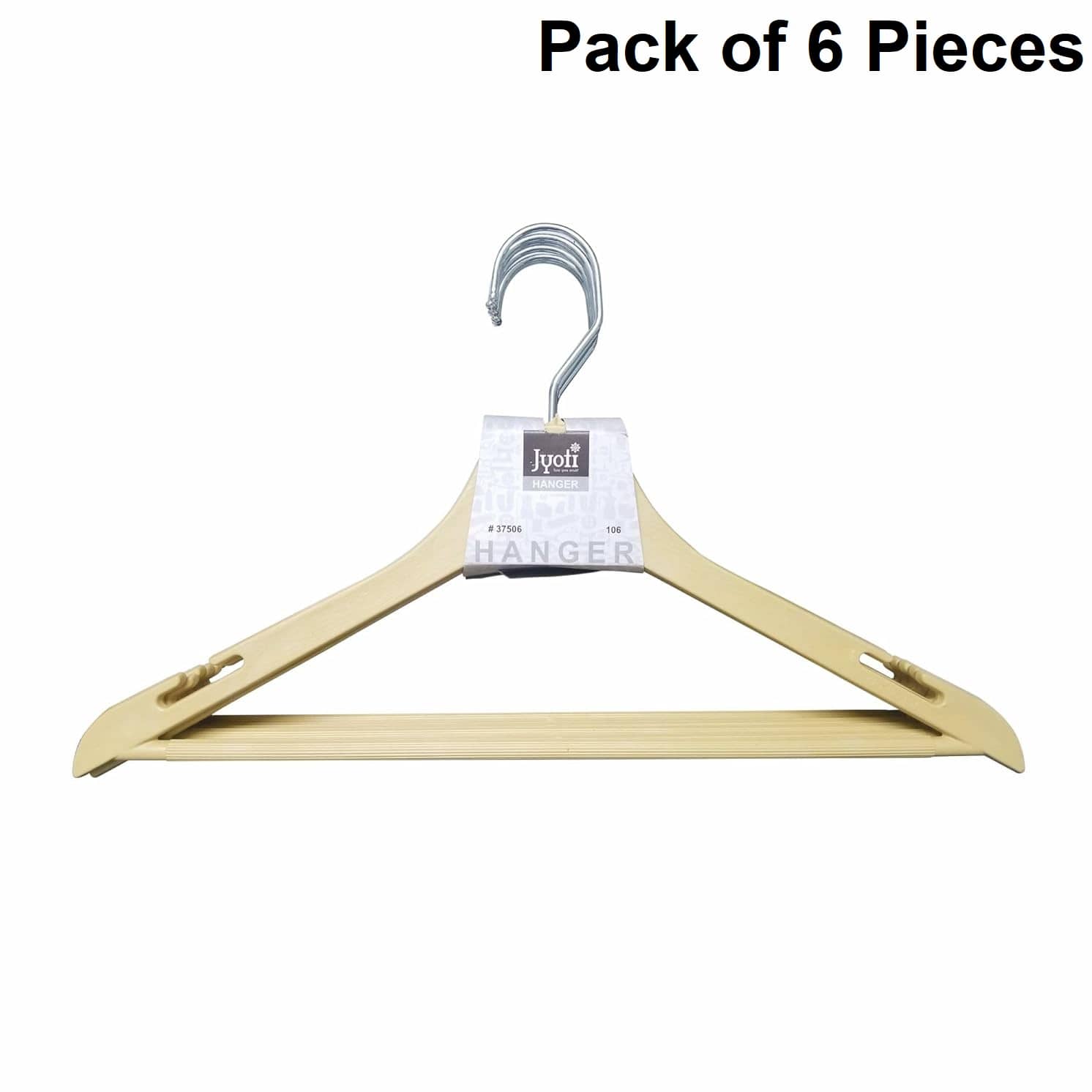 Jyoti Plastic Standard Clothes Hangers ( Pack of 6 )