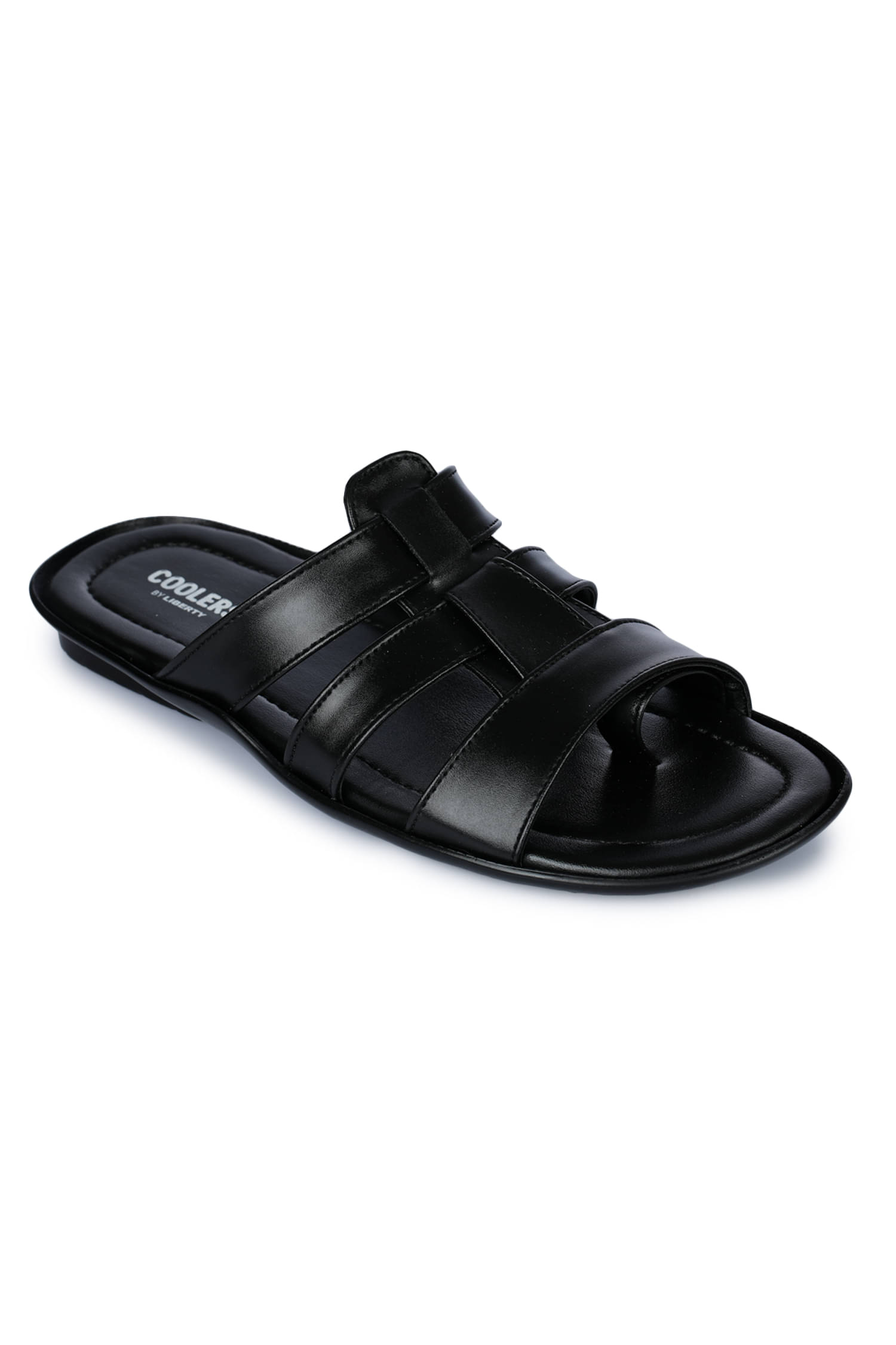    			Liberty Black Men's Leather Slipper