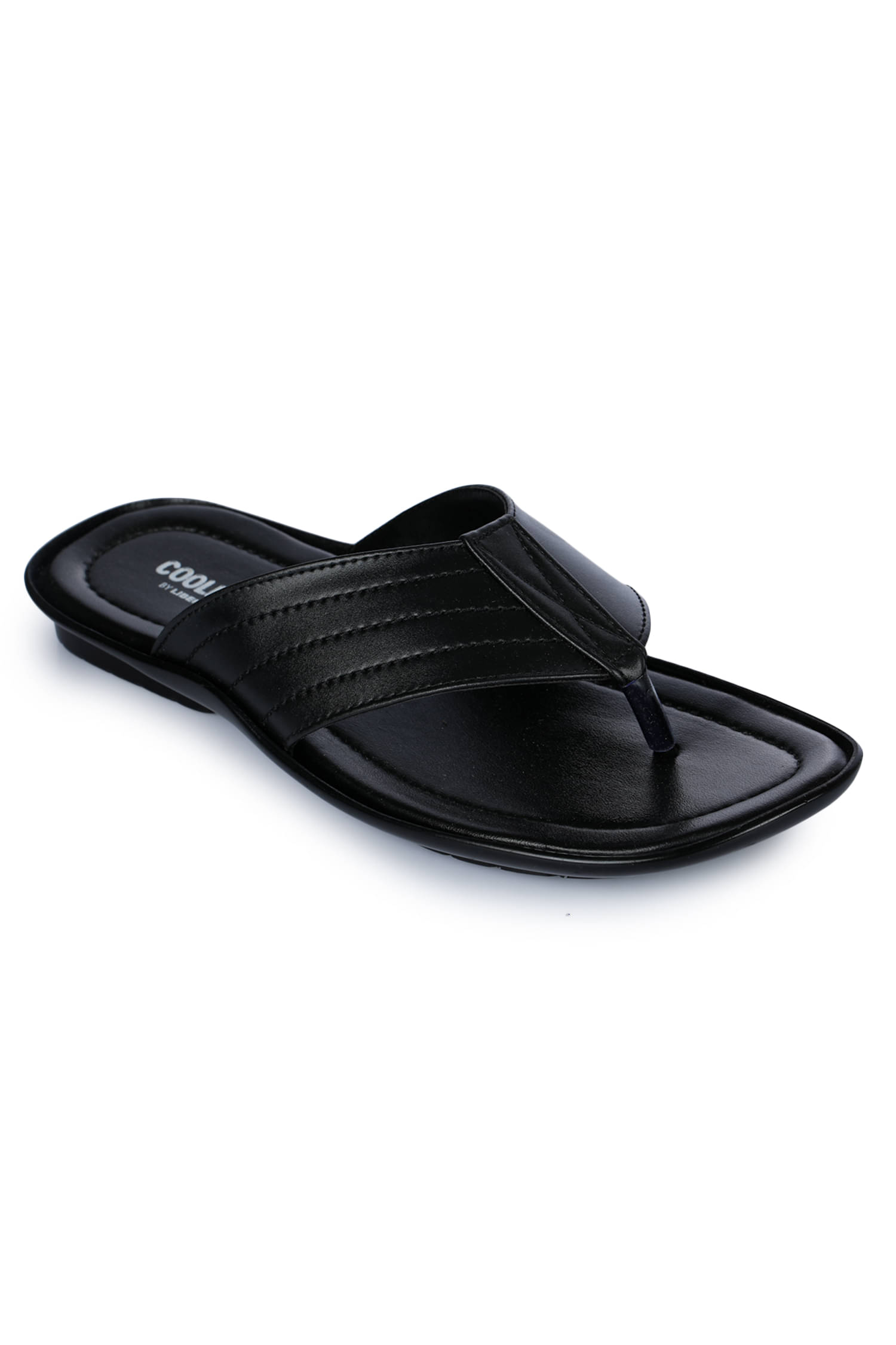     			Liberty Black Men's Leather Slipper