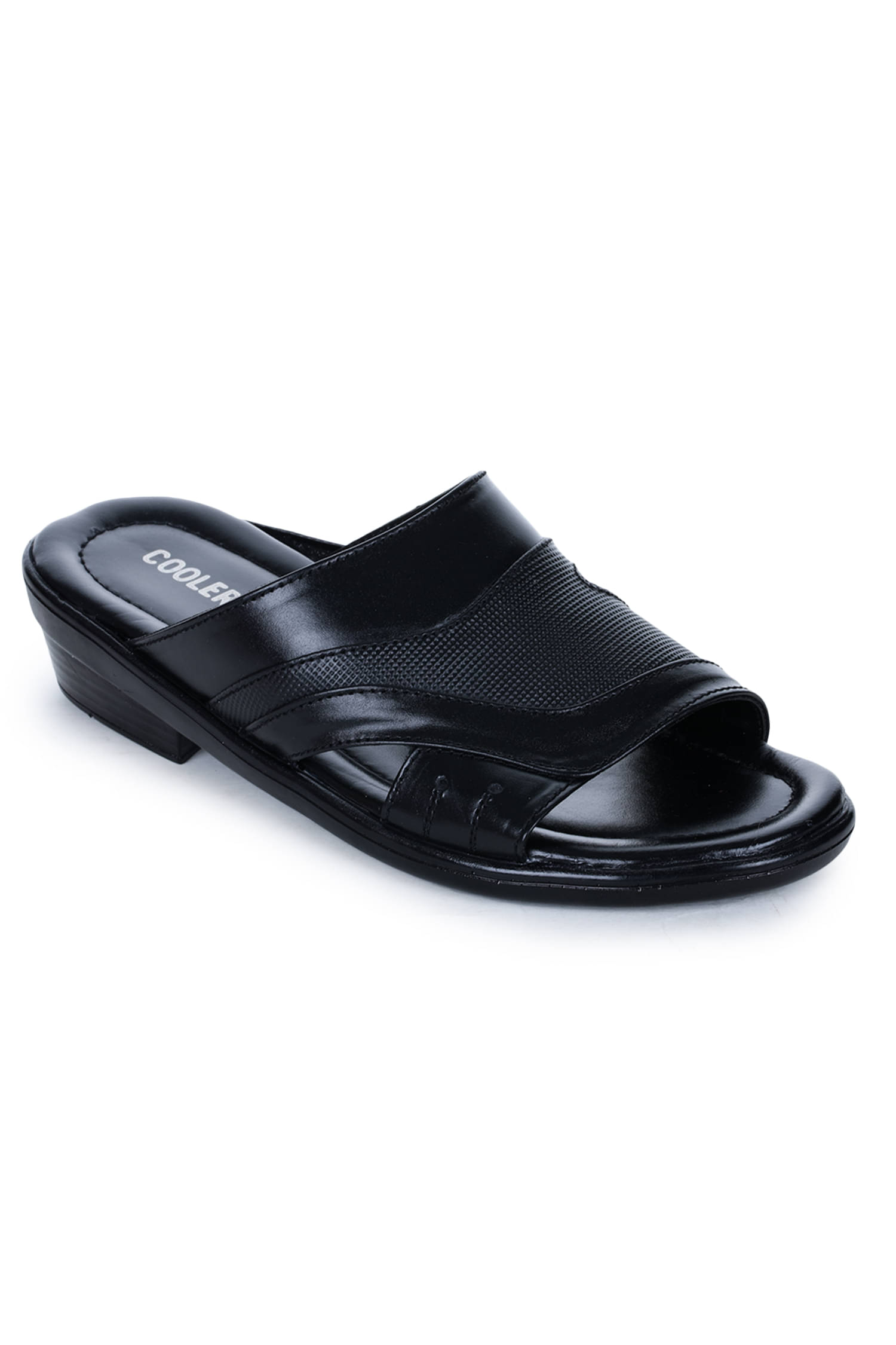     			Liberty Black Men's Leather Slipper